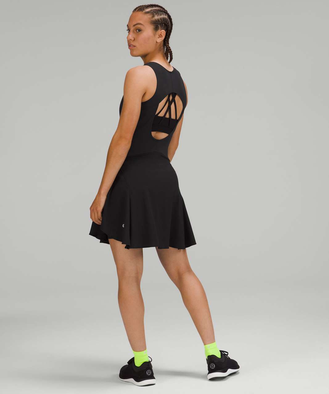 Lululemon Everlux Short-Lined Tennis Tank Top Dress 8 - Black - lulu  fanatics