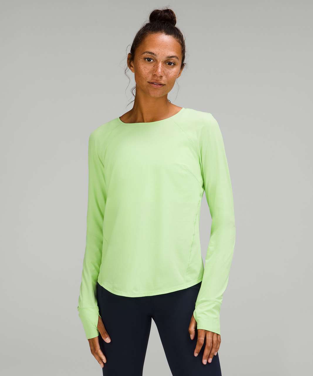 Lululemon Lightweight Stretch Running Long Sleeve Shirt - Scream Green ...
