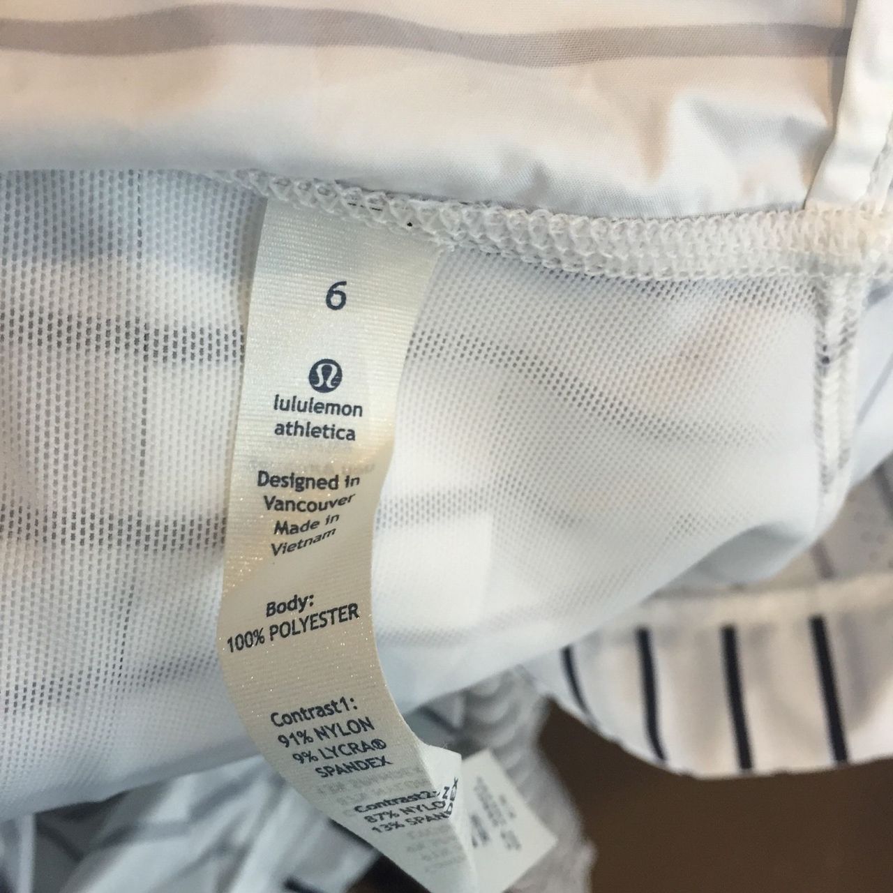 Lululemon Pack and Go Pullover - Quiet Stripe Printed White Deep Indigo