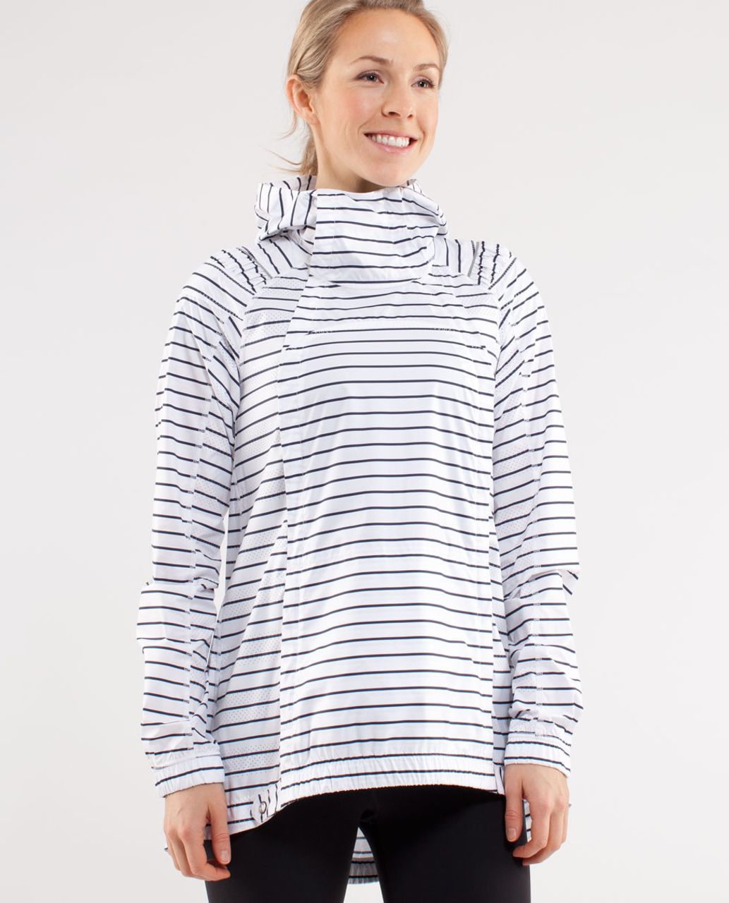 Lululemon Pack and Go Pullover - Quiet Stripe Printed White Deep Indigo