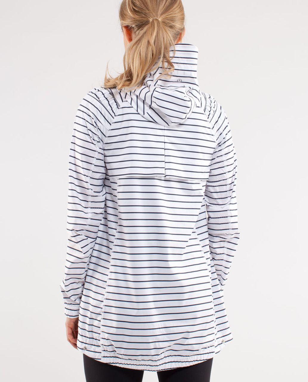 Lululemon Pack and Go Pullover - Quiet Stripe Printed White Deep Indigo