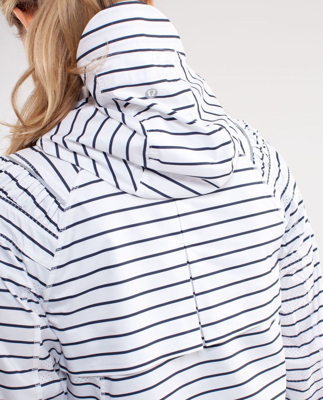 Lululemon Pack and Go Pullover - Quiet Stripe Printed White Deep Indigo