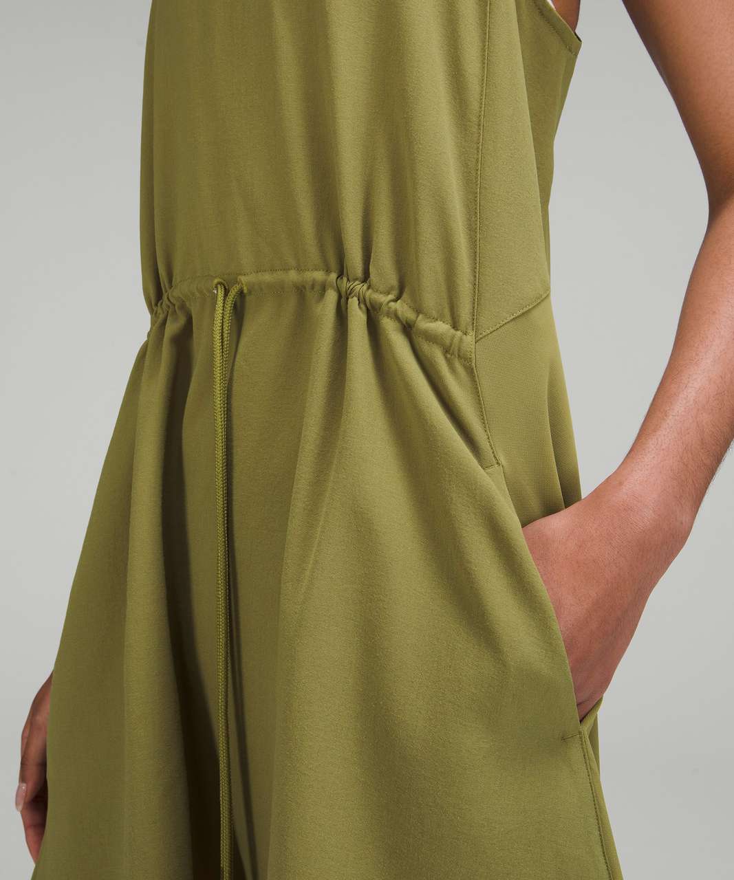 Lululemon Mesh Overlay High-Neck Dress - Bronze Green