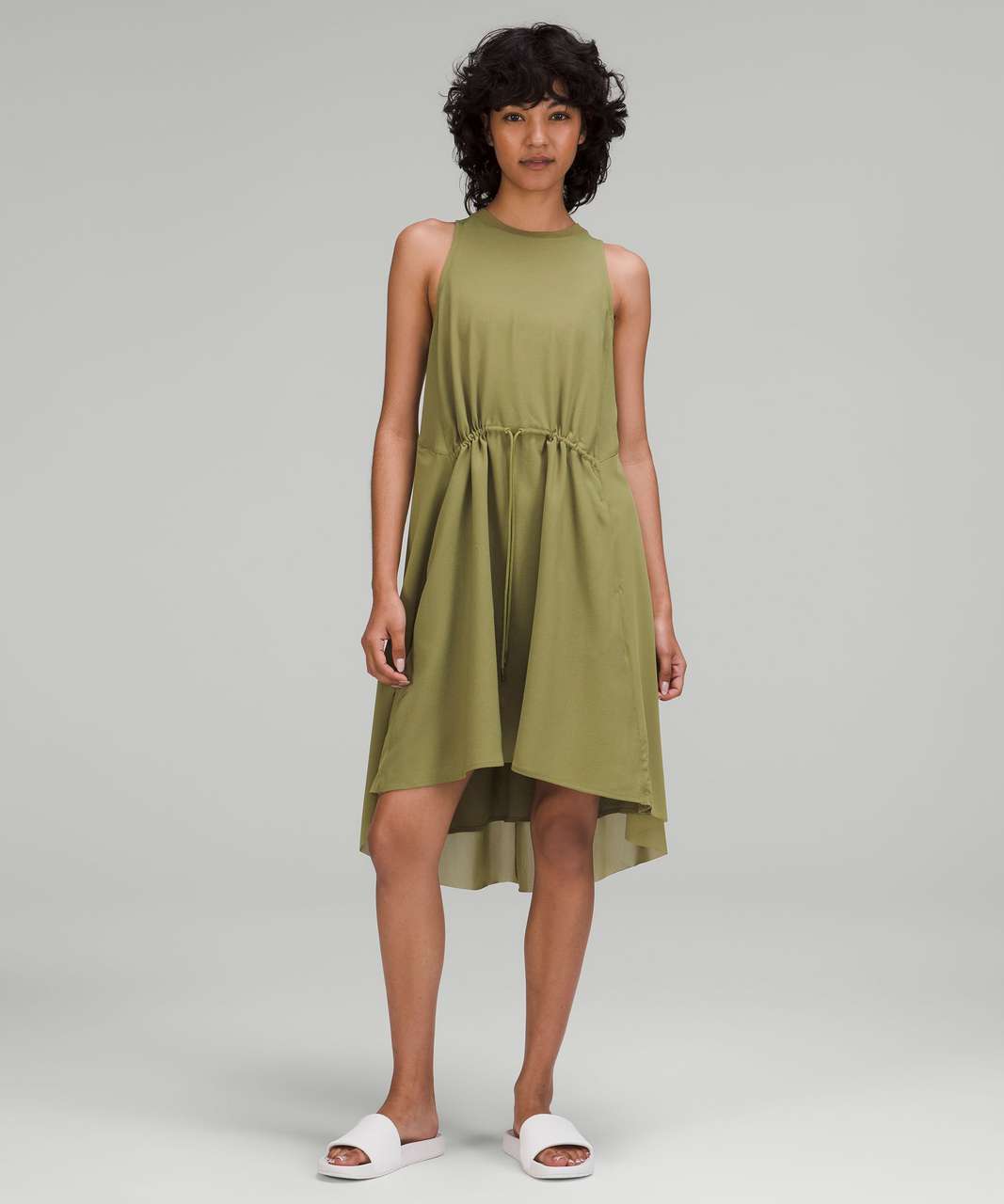 Lululemon Mesh Overlay High-Neck Dress - Bronze Green