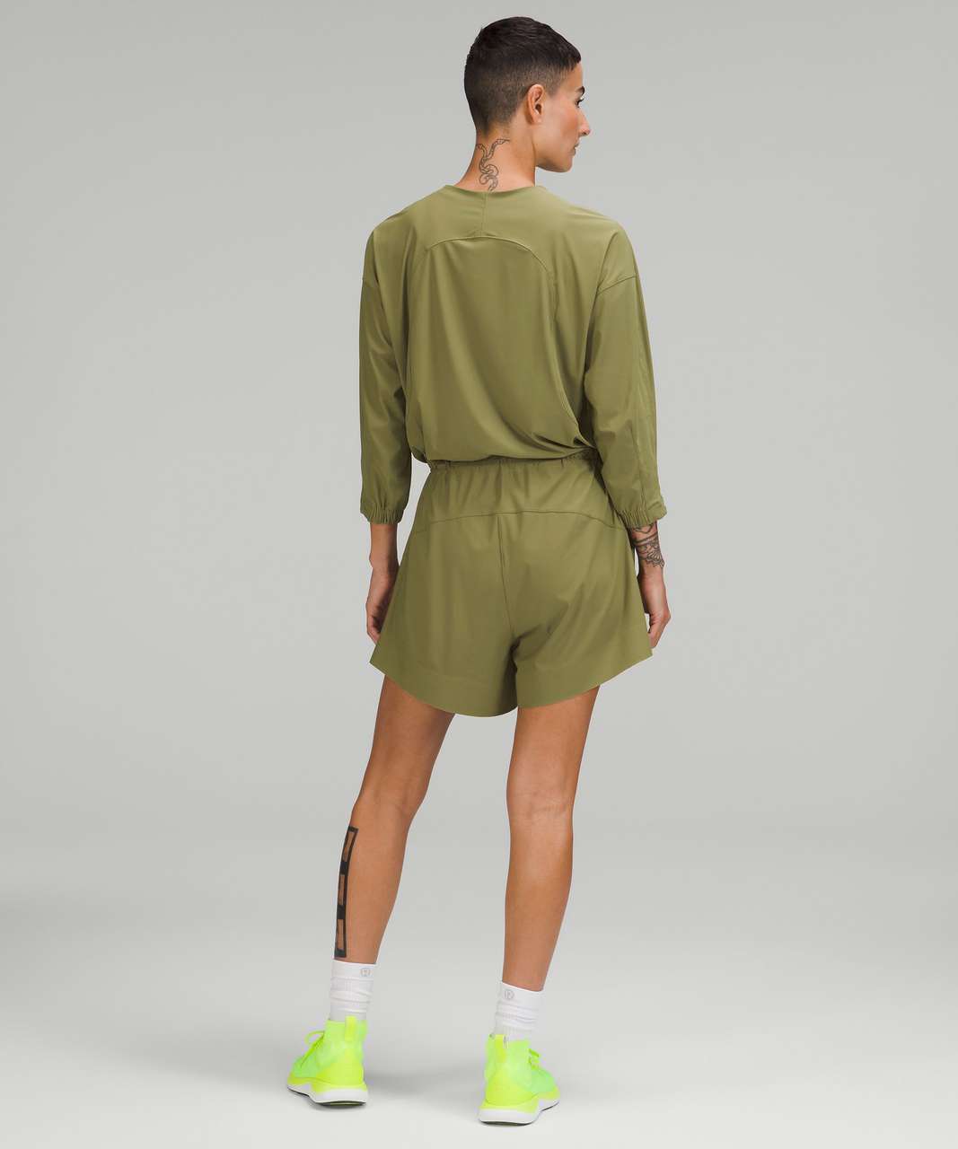 Lululemon High Neck Uvp Zippered Romper Bronze Green Lulu Fanatics 3090