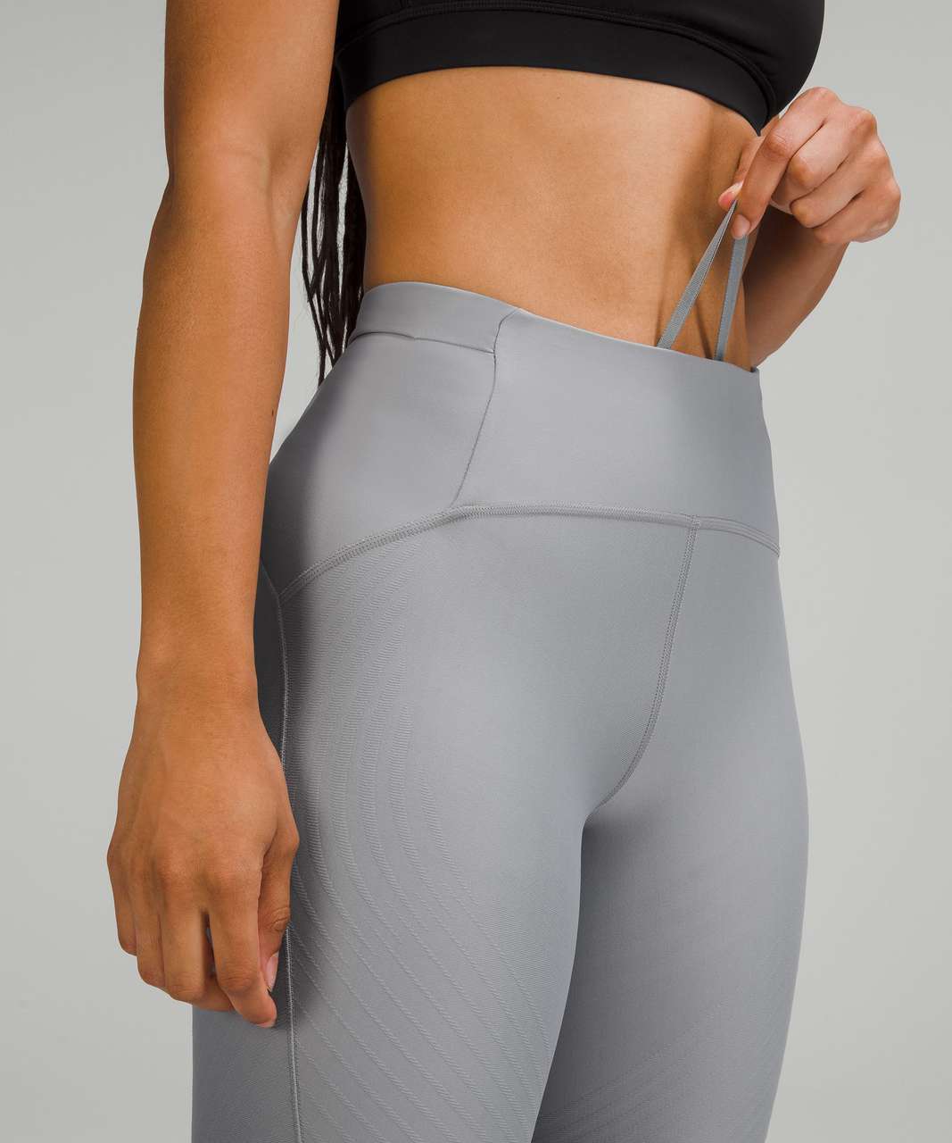 Lululemon SenseKnit High-Rise Running Crop 23 - Rhino Grey - lulu fanatics