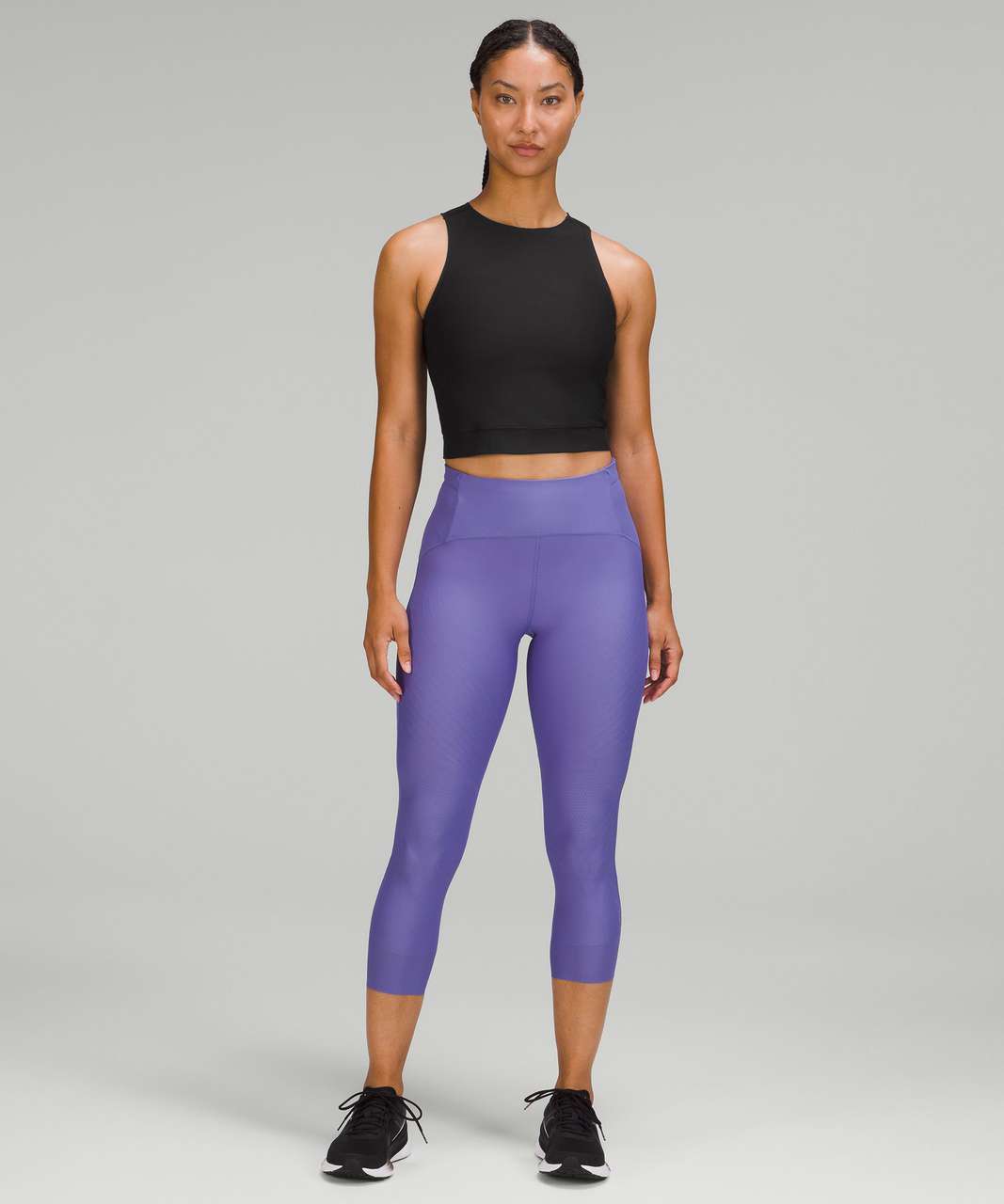 Lululemon Senseknit High-rise Running Crop 23 In Rhino Grey