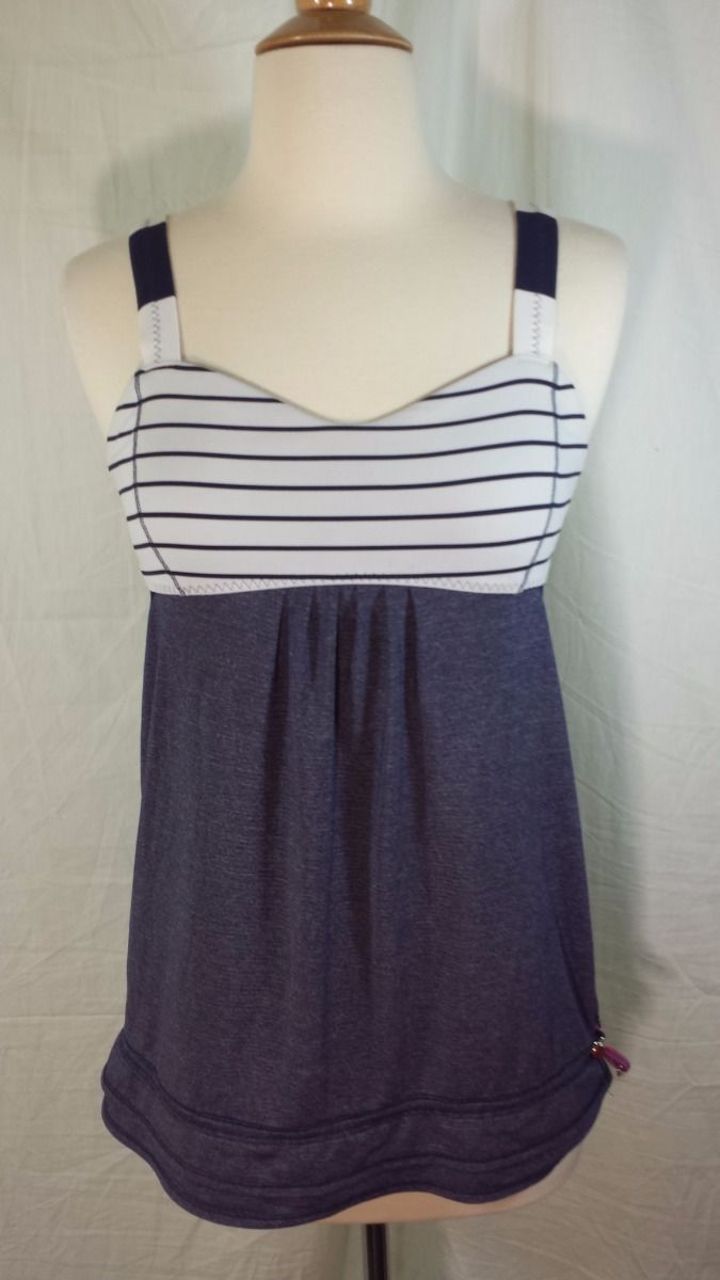 Lululemon Run: Back On Track Tank - Deep Indigo / Quiet Stripe White Deep  Indigo / Wide Bold Stripe White Deep Indigo - lulu fanatics