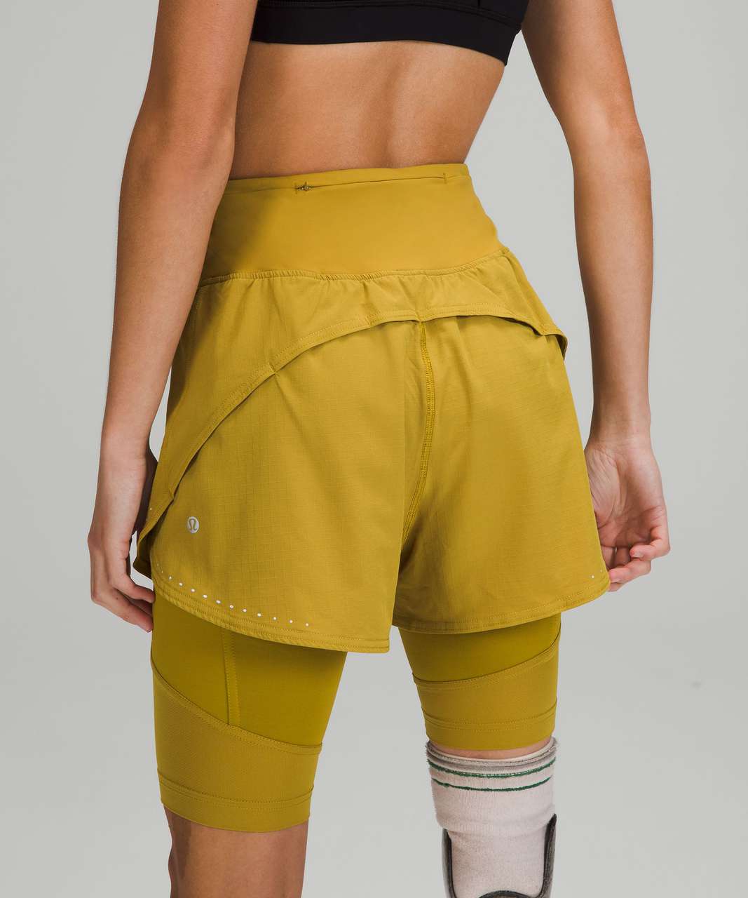 Lululemon 2-in-1 Super-High-Rise Running Short 10" - Auric Gold