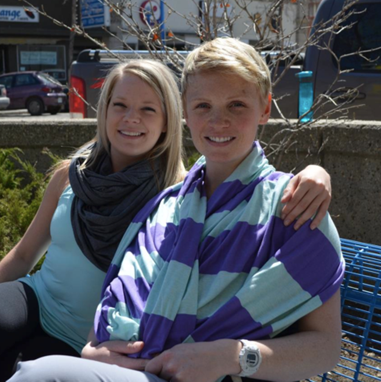 Lululemon Clarity Scarf - Bold Stripe Heathered Power Purple