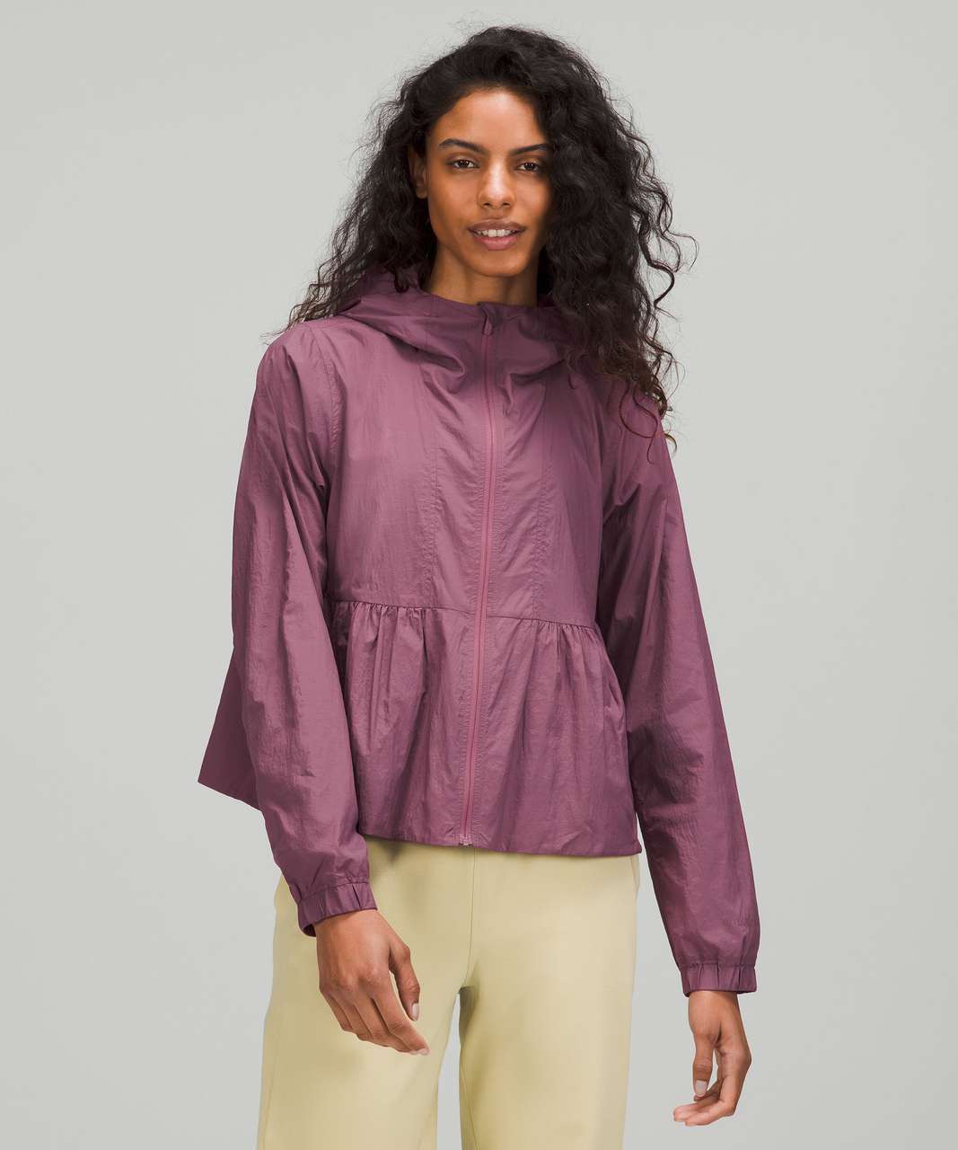 Lululemon Relaxed-Fit Gathered Cropped Jacket - Vintage Plum - lulu fanatics