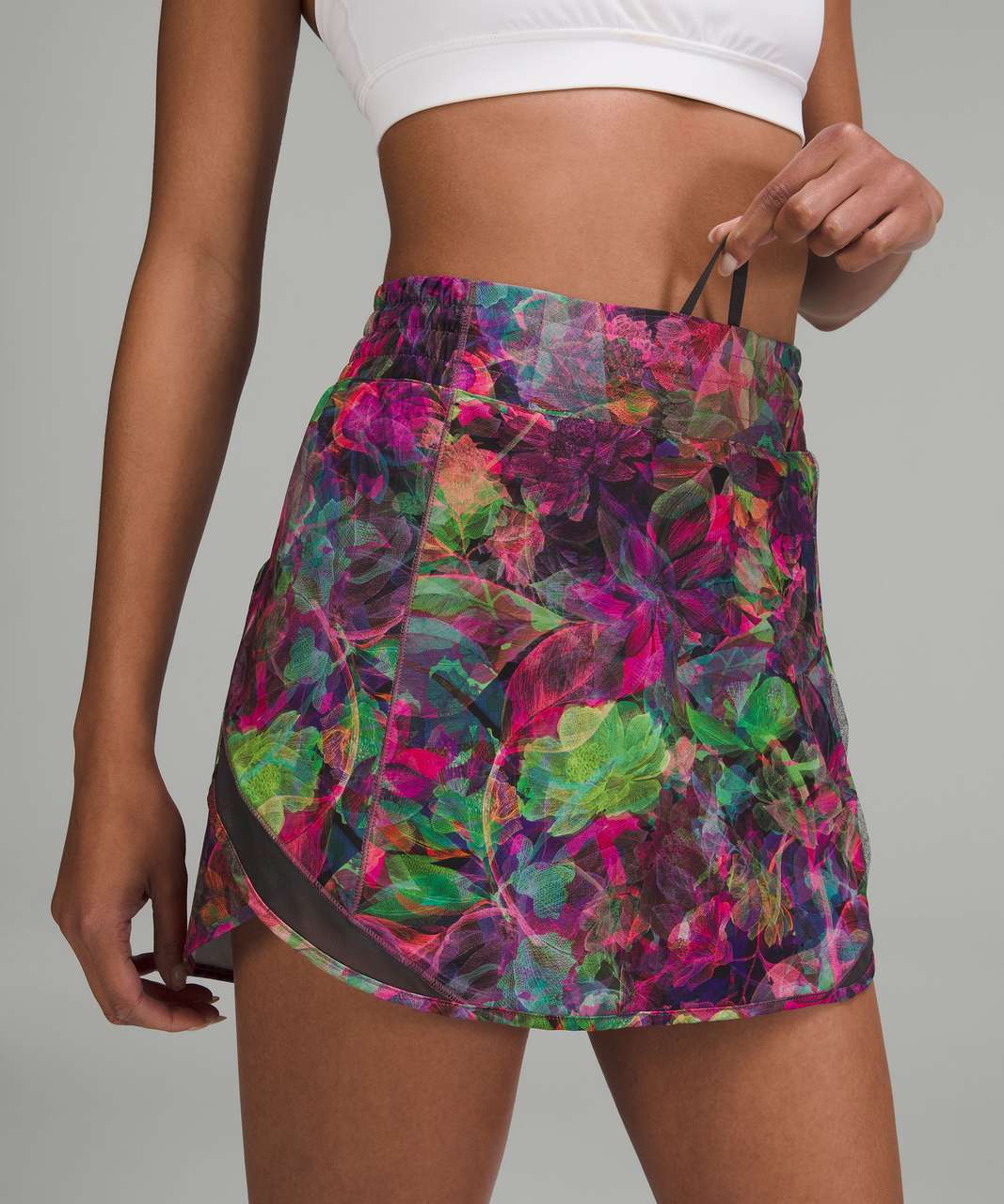 Lululemon Hotty Hot High-Rise Skirt - Vivid Floral Tone Multi / Graphite Grey