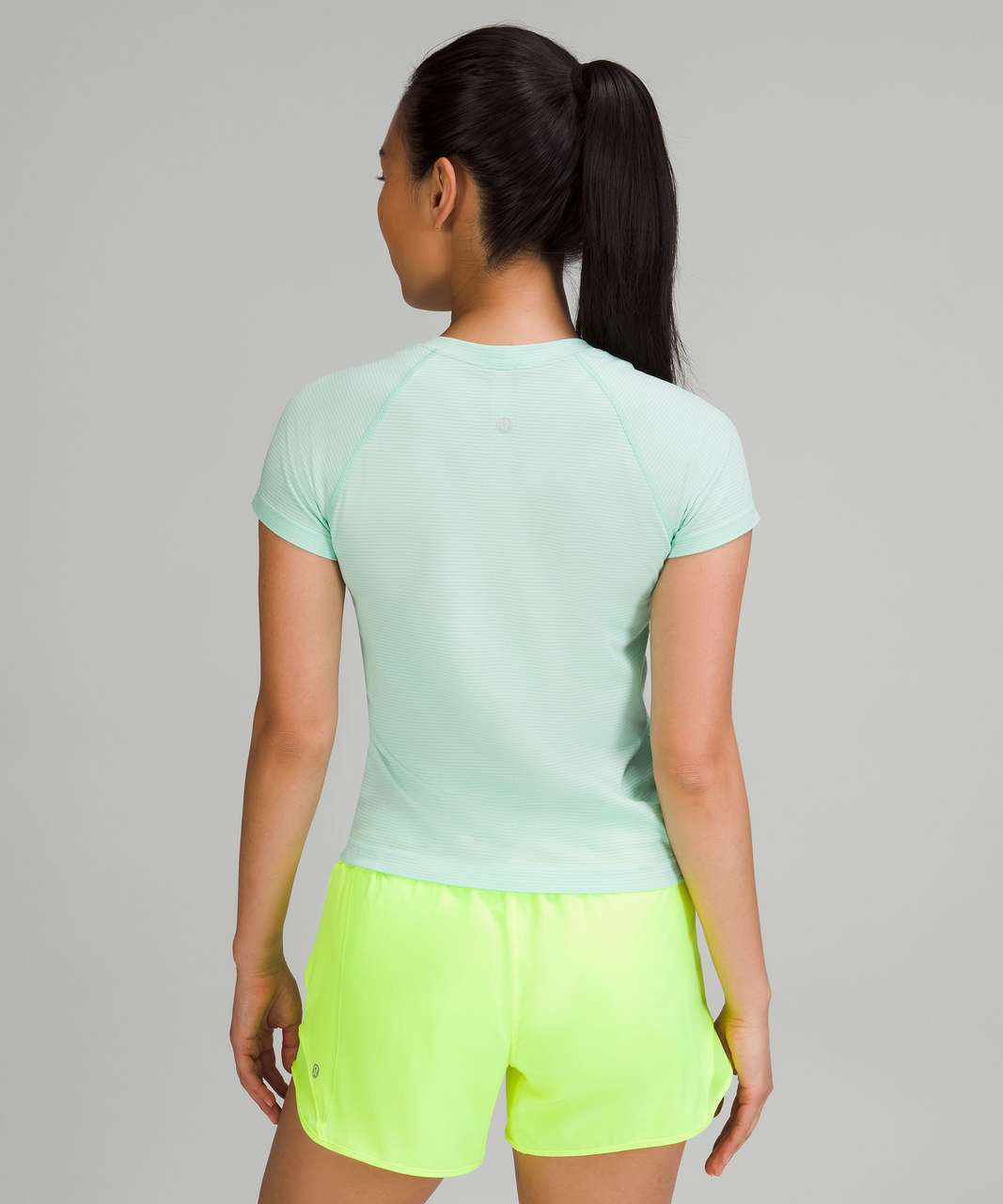 Lululemon Swiftly Tech Short Sleeve Shirt 2.0 *Race Length - Tempo Stripe Wild  Mint / White - lulu fanatics