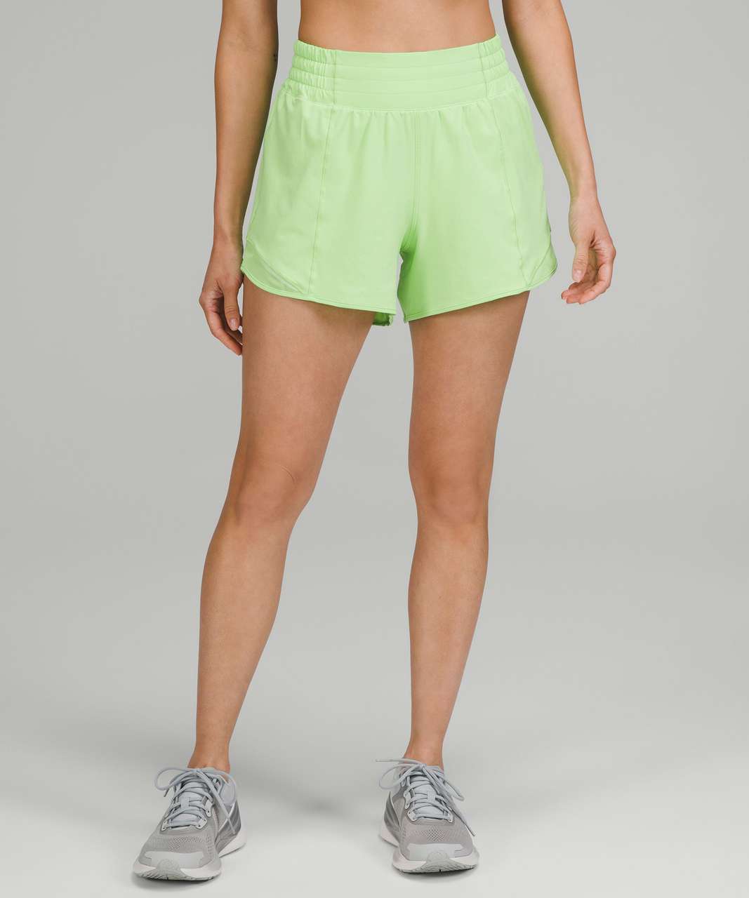 Lululemon Hotty Hot High-Rise Lined Short 4" - Scream Green Light