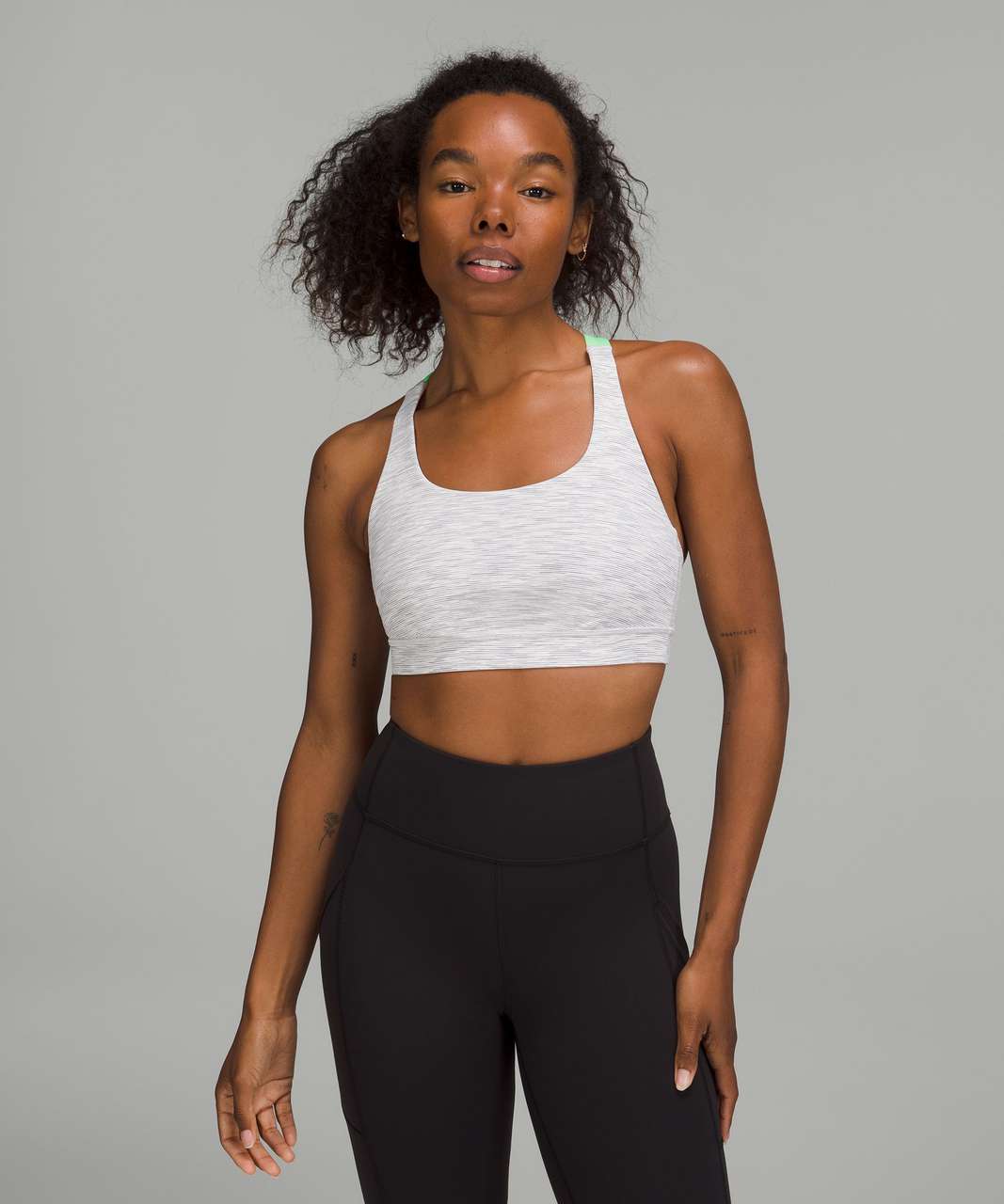 Lululemon Energy Bra *Medium Support, B–D Cups - Wee Are From Space Nimbus Battleship / Scream Green Light