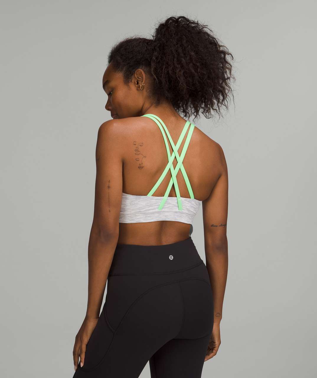 Lululemon Energy Bra *Medium Support, B–D Cups - Wee Are From Space Nimbus  Battleship / Scream Green Light - lulu fanatics