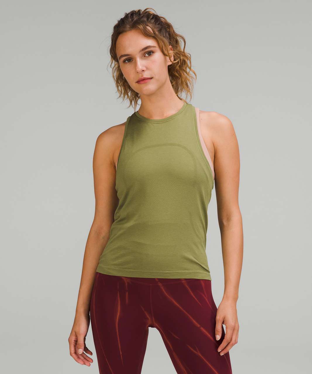 Lululemon Swiftly Tech High-Neck Tank Top 2.0 *Race Length - Bronze Green / Bronze  Green - lulu fanatics