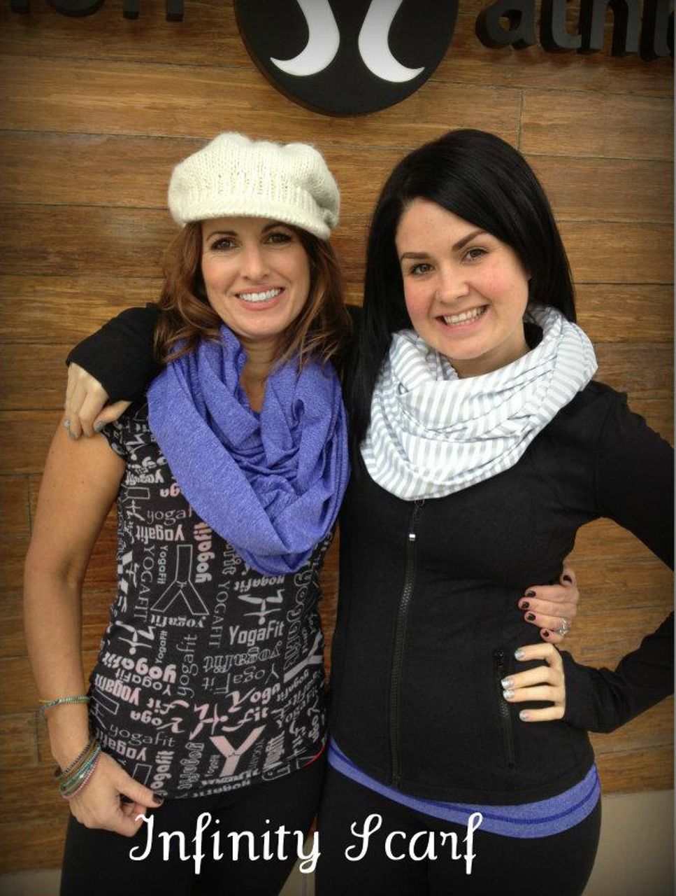 Lululemon Infinity Scarf - Silver Spoon White Narrow Bold Multi Stripe