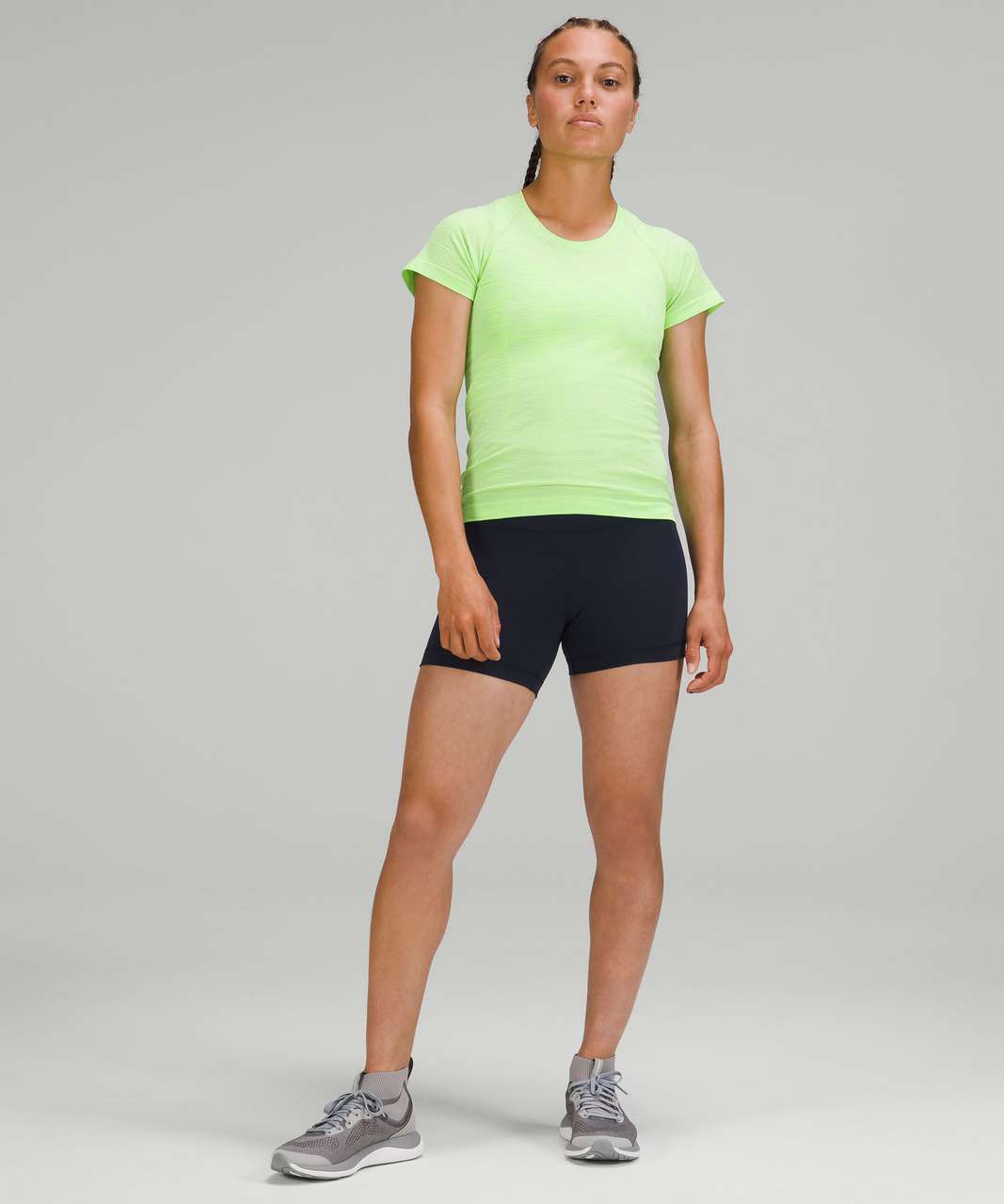 Lululemon Swiftly Tech Short Sleeve Shirt 2.0 *Race Length - Chroma Check  Scream Green Light / Scream Green Light Multi - lulu fanatics