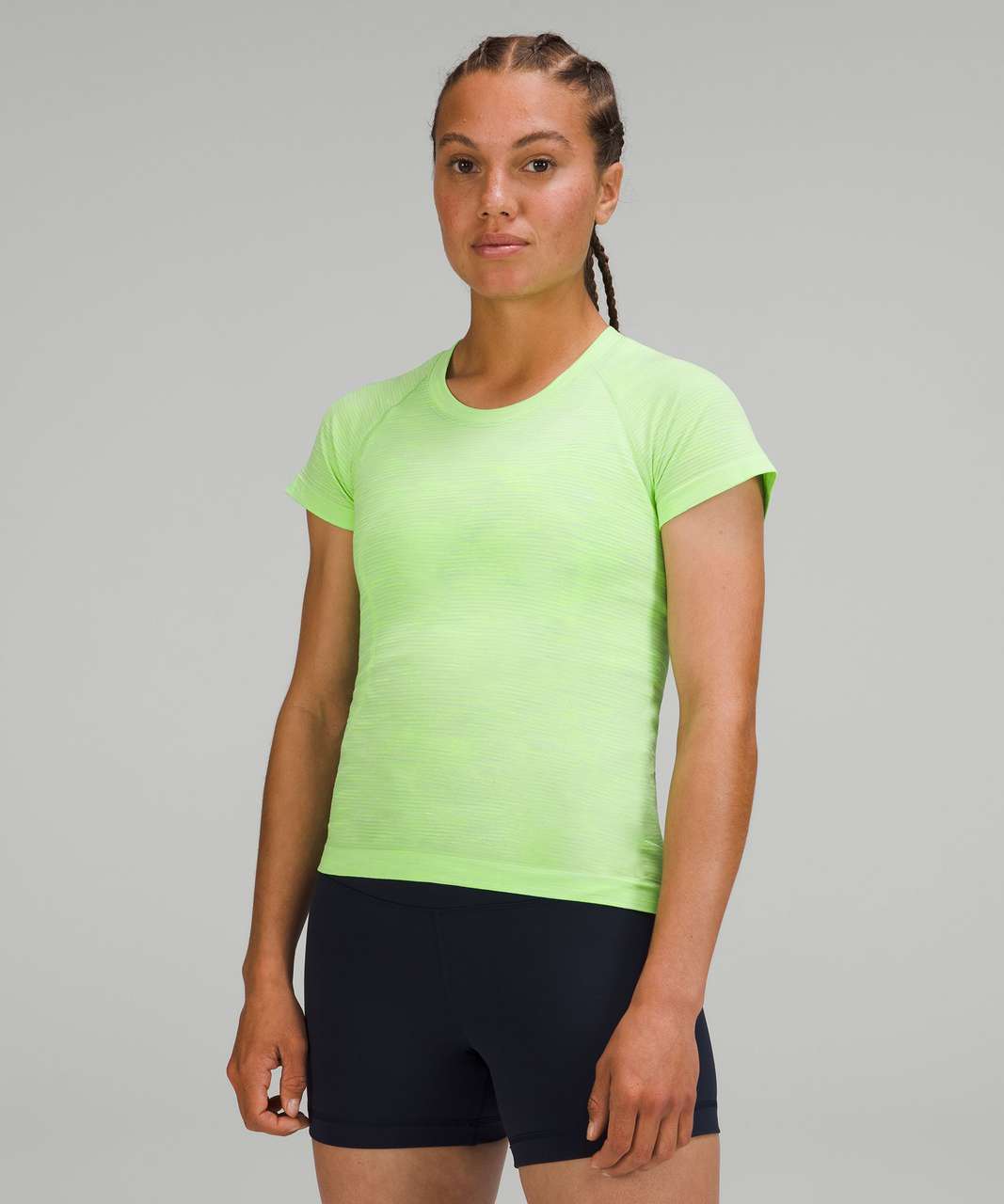 Lululemon Swiftly Tech Short Sleeve Shirt 2.0 *Race Length - Chroma Check  Scream Green Light / Scream Green Light Multi - lulu fanatics