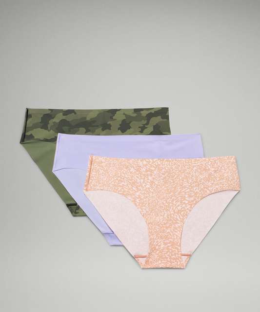 Lululemon InvisiWear Mid-Rise Thong Underwear *3 Pack - Melon Sorbet / Sonic  Pink / Powder Blue - lulu fanatics