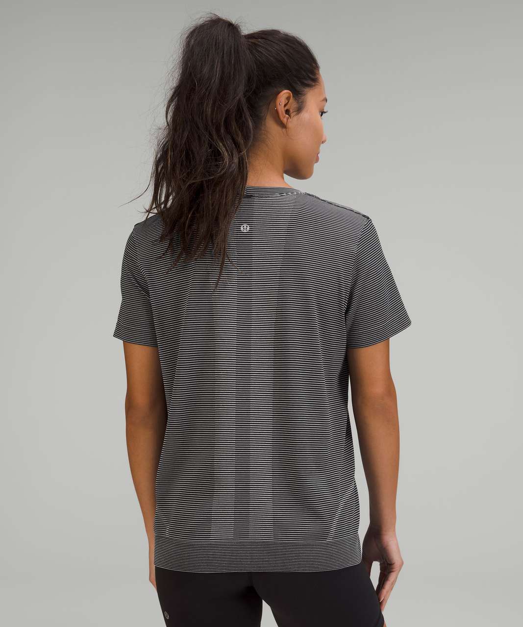 Lululemon Swiftly Relaxed-Fit Short Sleeve T-Shirt - Tempo Stripe Black / White