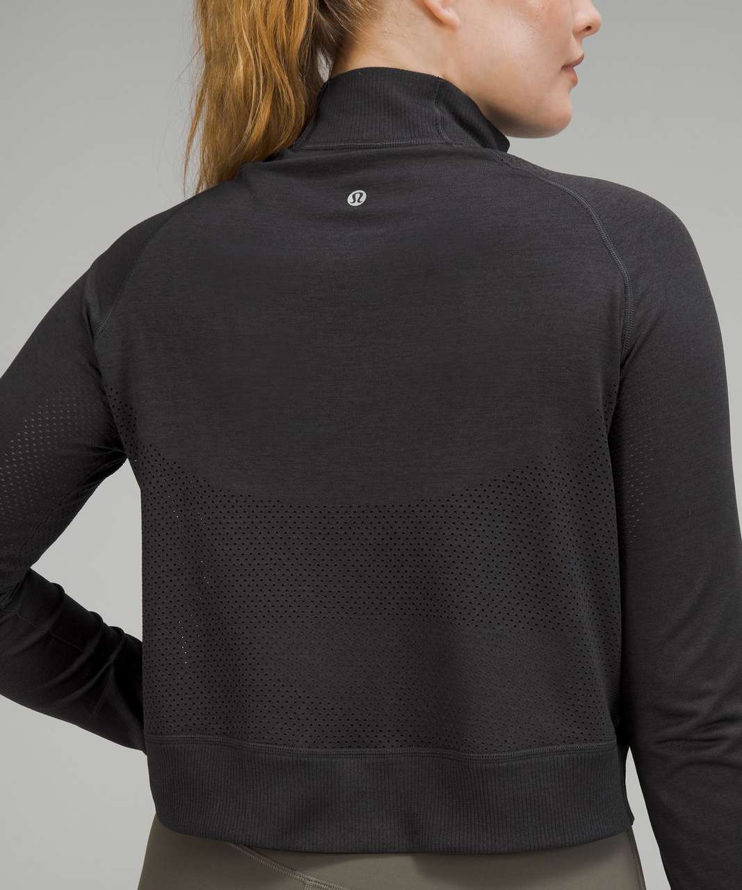 Lululemon Breathable Textured Knit Training Jacket - Black / Graphite Grey