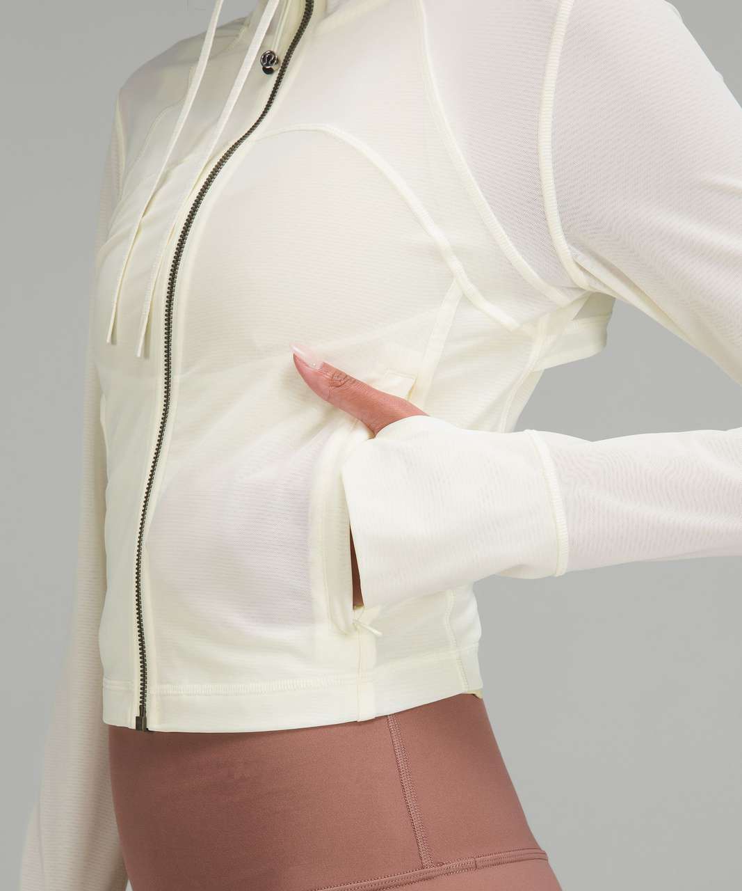 Lululemon Nulu and Mesh Cropped Define Jacket - Lemon Sorbet