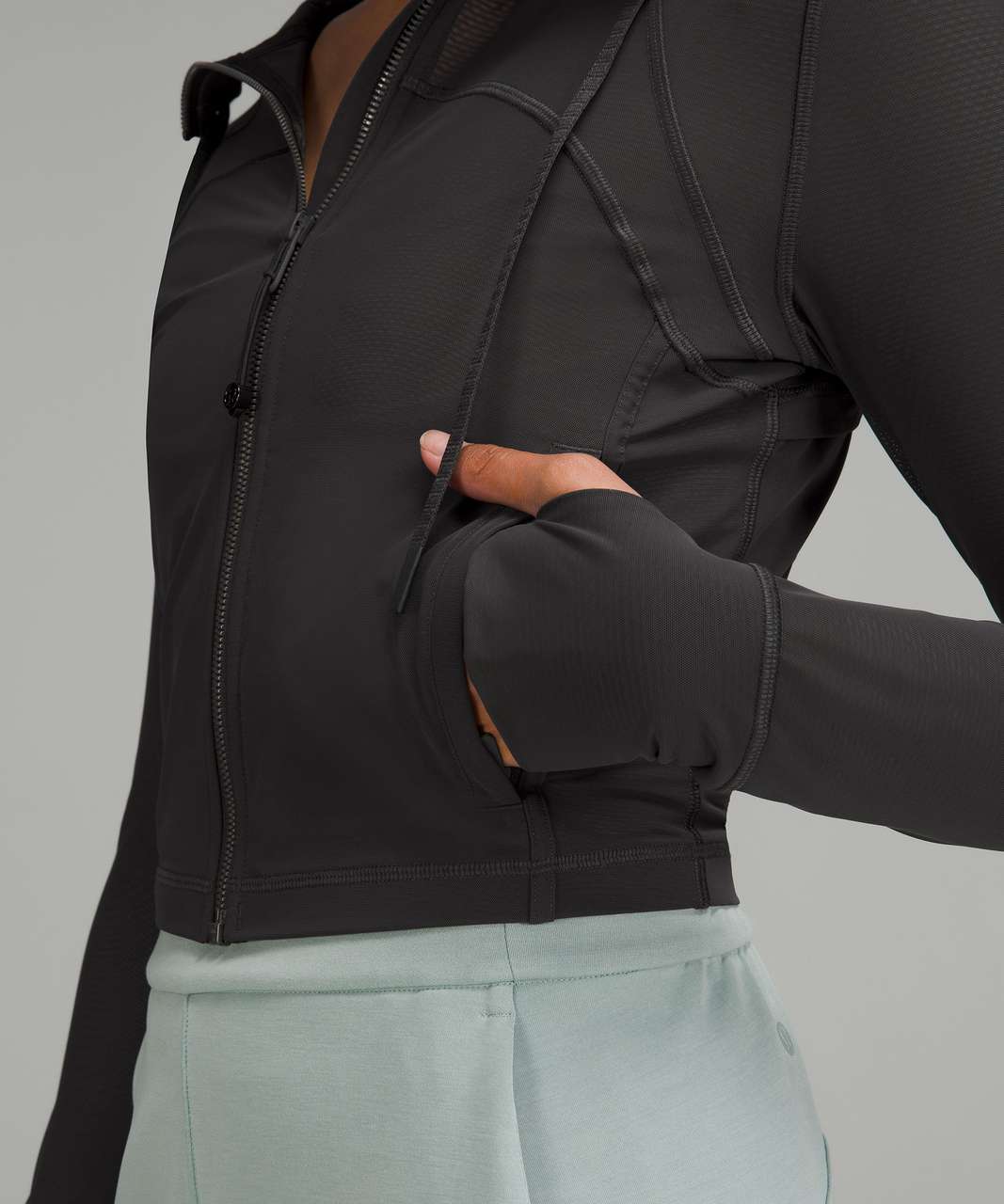 Lululemon Nulu and Mesh Cropped Define Jacket - Graphite Grey - lulu  fanatics