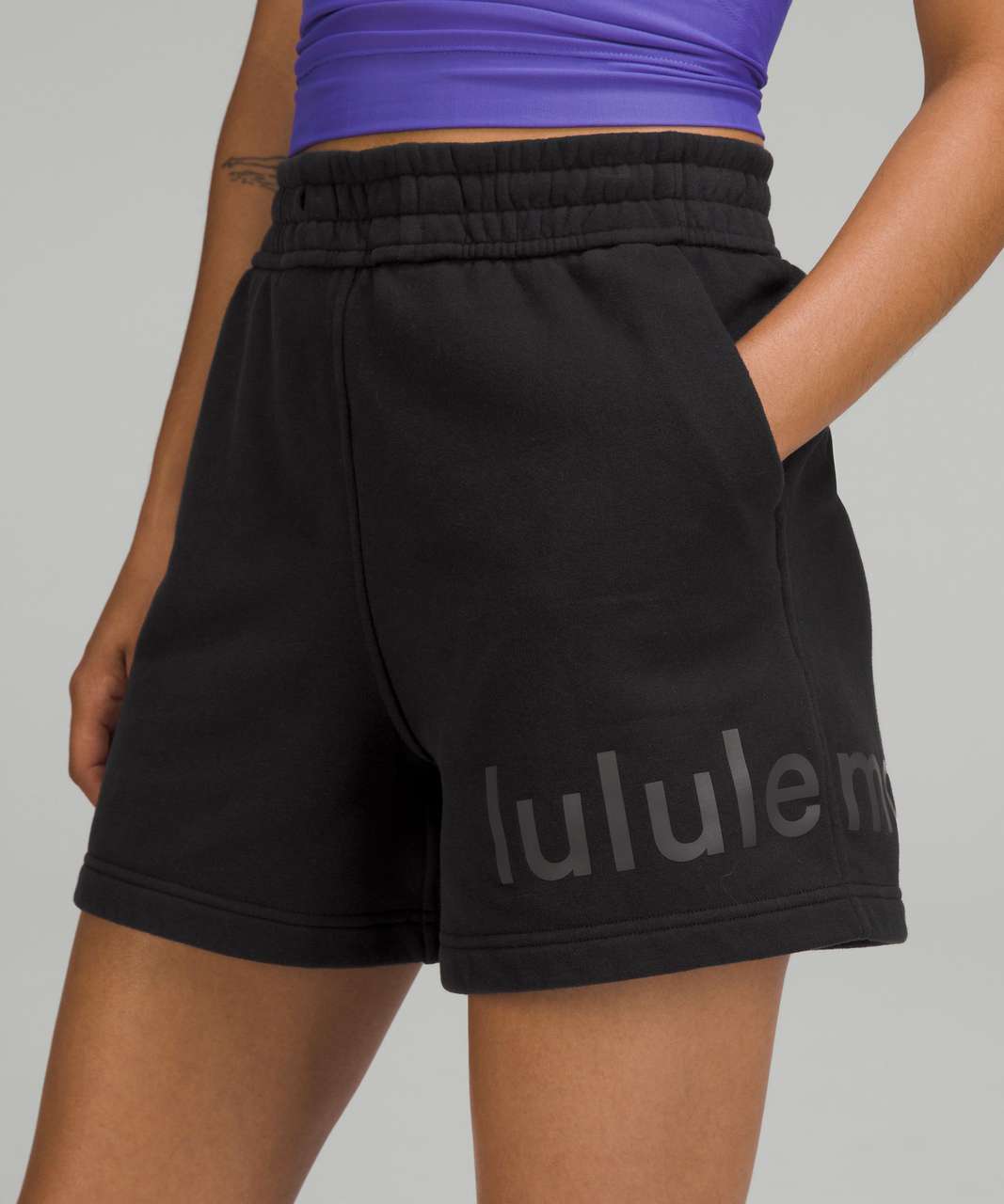 Lululemon Loungeful High-Rise Short 4 *Graphic - Black - lulu fanatics