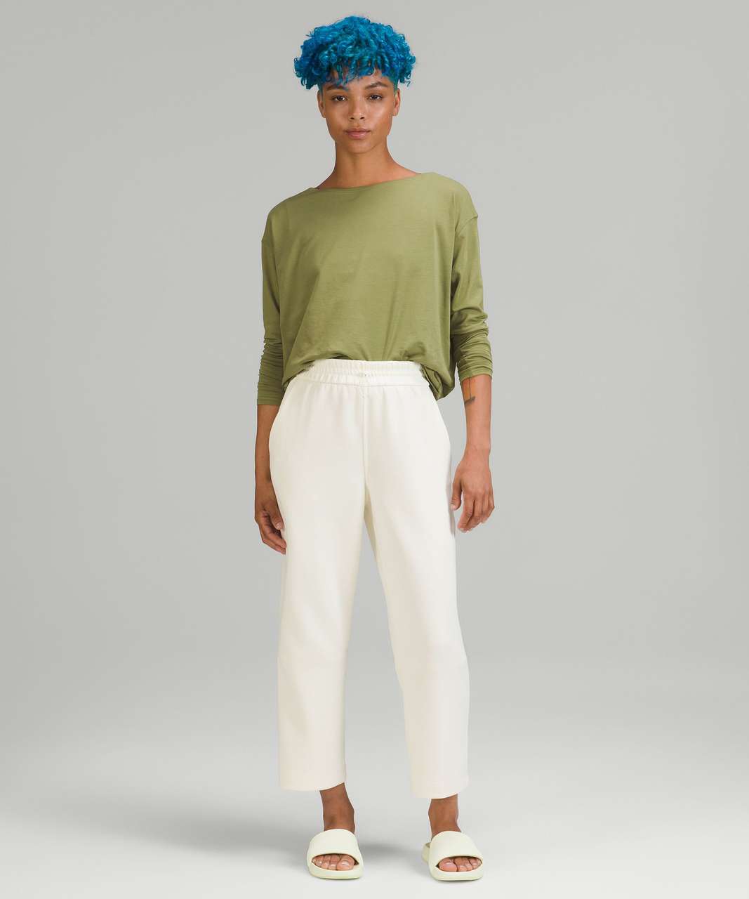 Lululemon Softstreme High-Rise Straight Leg Crop - Lemon Sorbet - lulu  fanatics