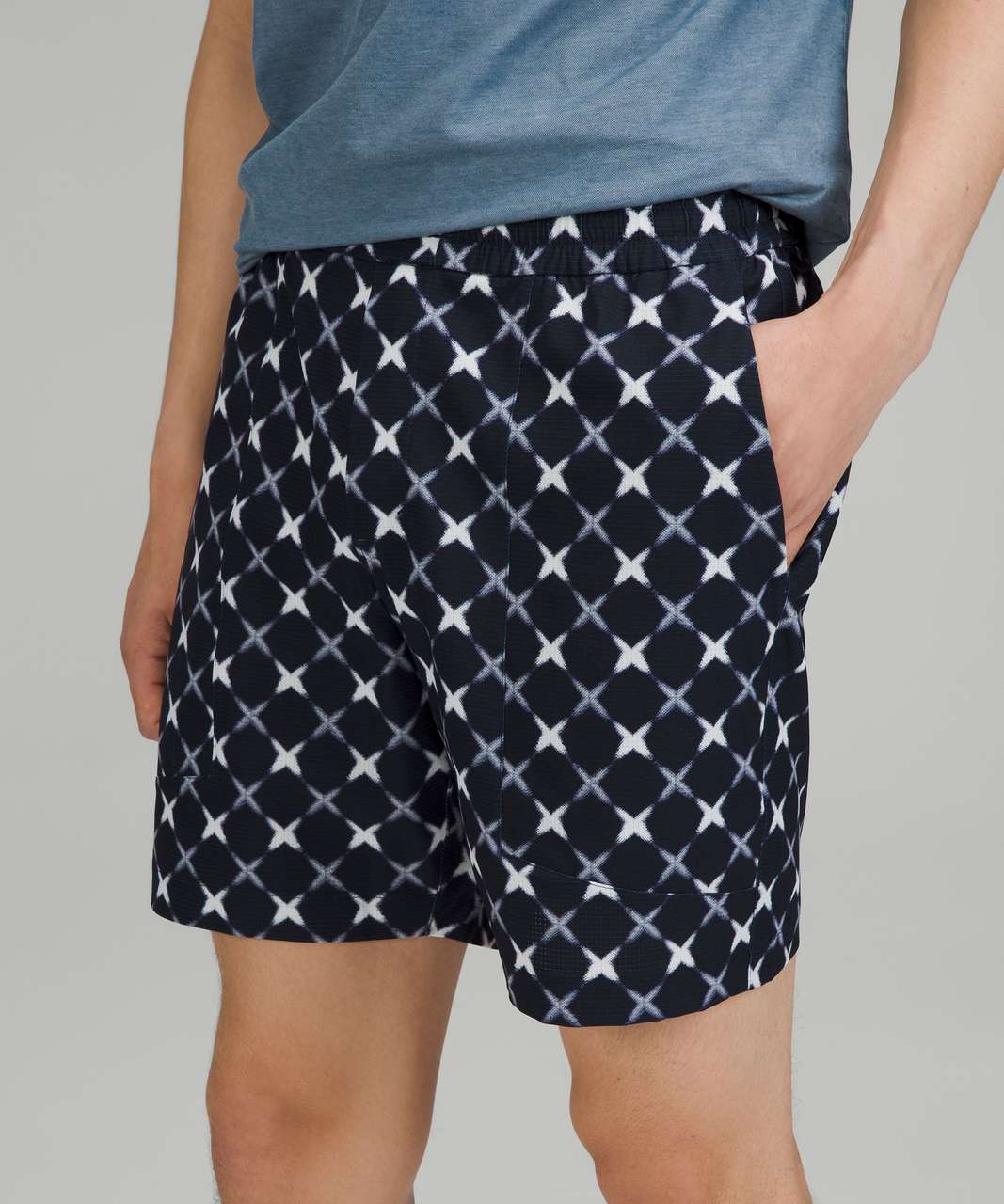 Lululemon Bowline Short 8" *WovenAir - Cross Check True Navy Multi