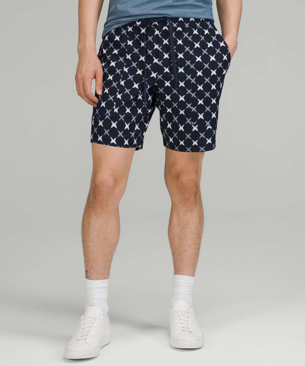 Lululemon Bowline Short 8" *WovenAir - Cross Check True Navy Multi