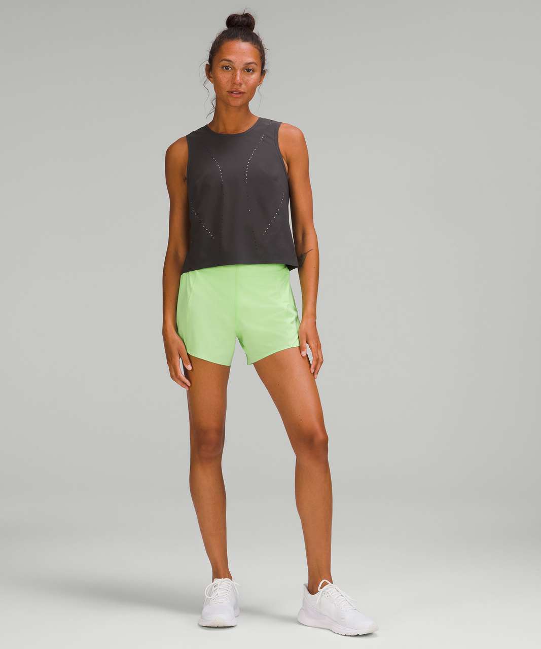 NEW LULULEMON HOTTY HOT SHORTS 4 HR CRISPIN GREEN YELLOW MULTIPLE