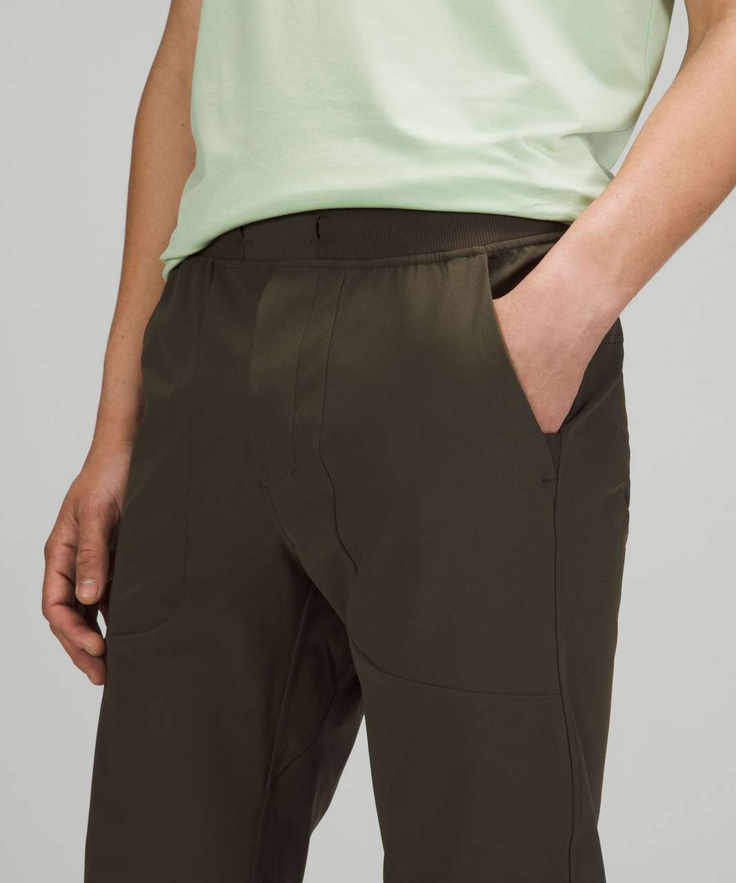 Buy Mens Lululemon Trousers Online Discount - Dark Olive ABC Skinny-Fit  Jogger Warpstreme Online Only