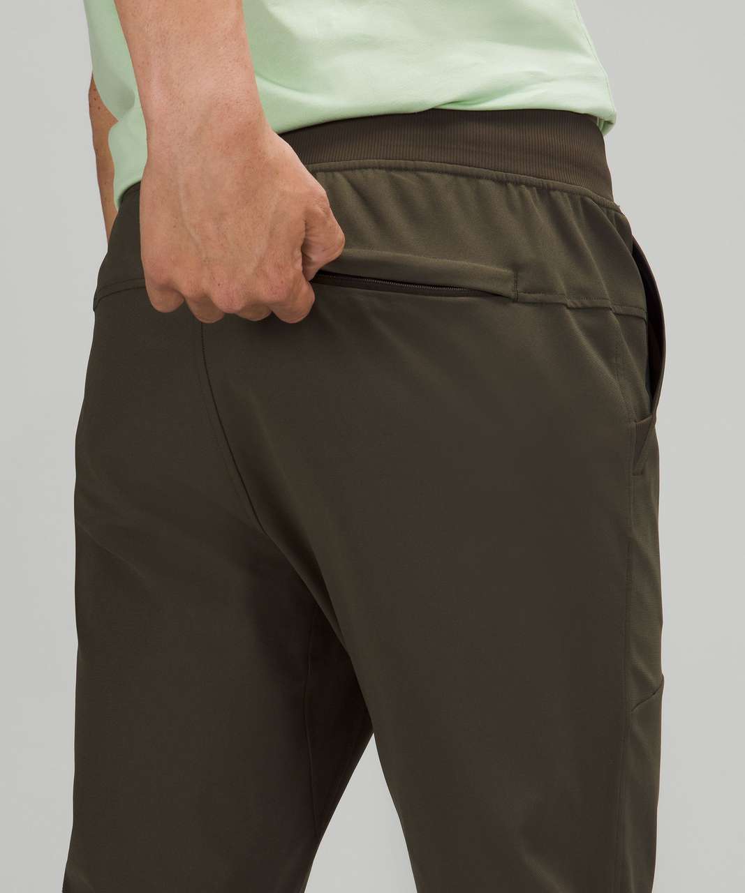 Buy Mens Lululemon Trousers Online Discount - Dark Olive ABC Skinny-Fit  Jogger Warpstreme Online Only