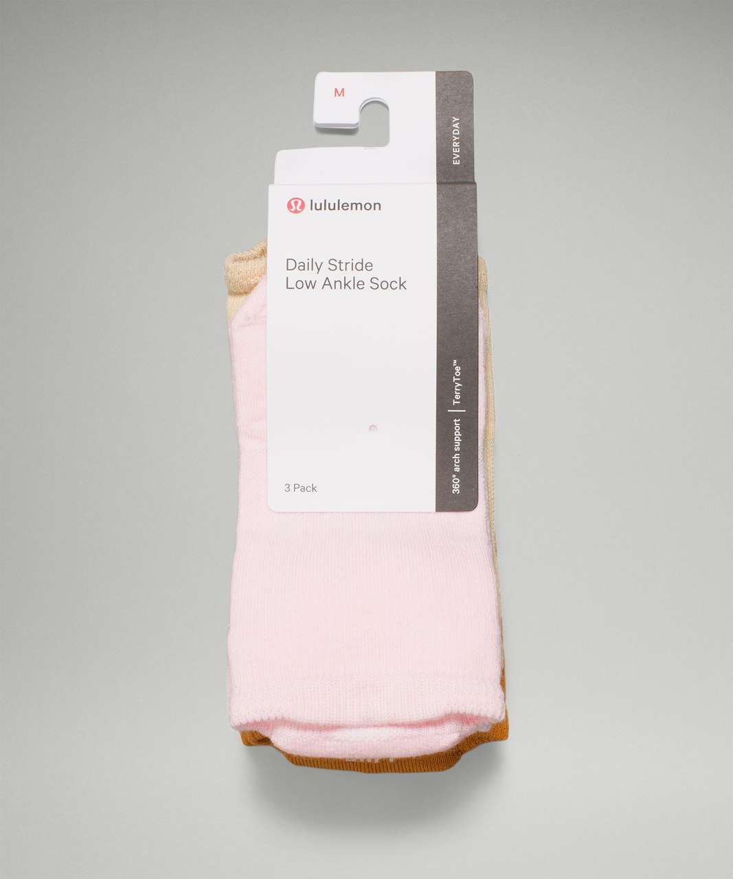 Lululemon Daily Stride Low-Ankle Sock 3 Pack - Strawberry Milkshake / Prosecco / Autumn Orange