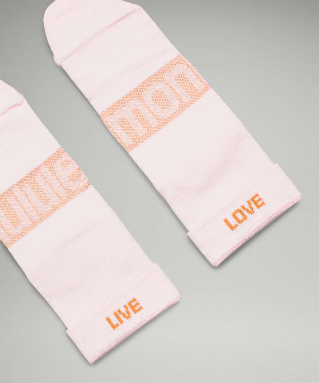 Lululemon Daily Stride Mid-Crew Sock 3 Pack - Strawberry Milkshake / Prosecco / Autumn Orange