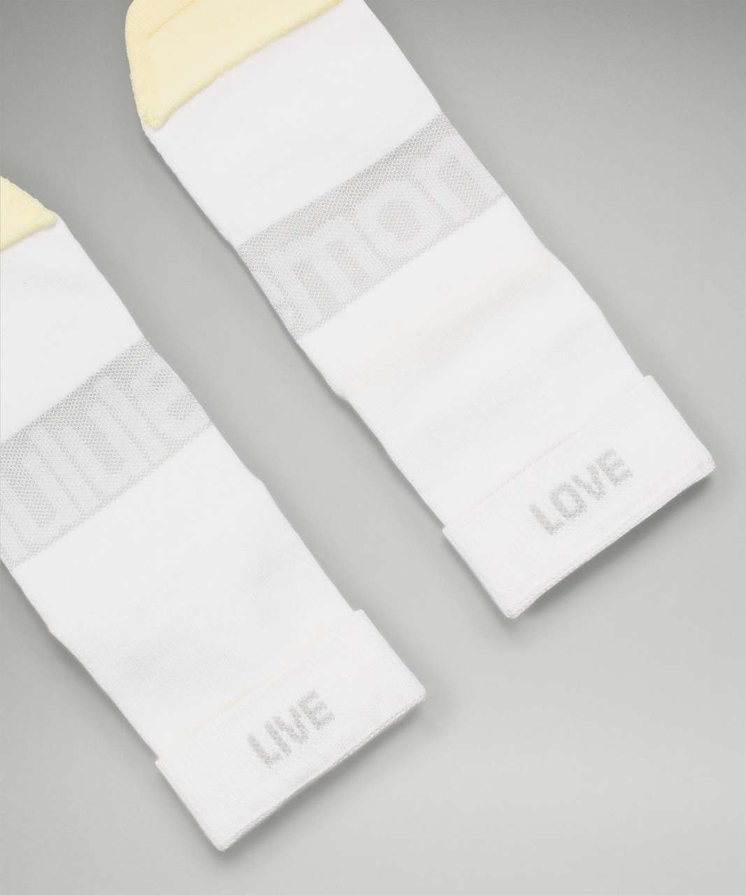 Lululemon Daily Stride Mid-Crew Sock Stripe *3 Pack - Strawberry Milkshake / Caprese Yellow / White