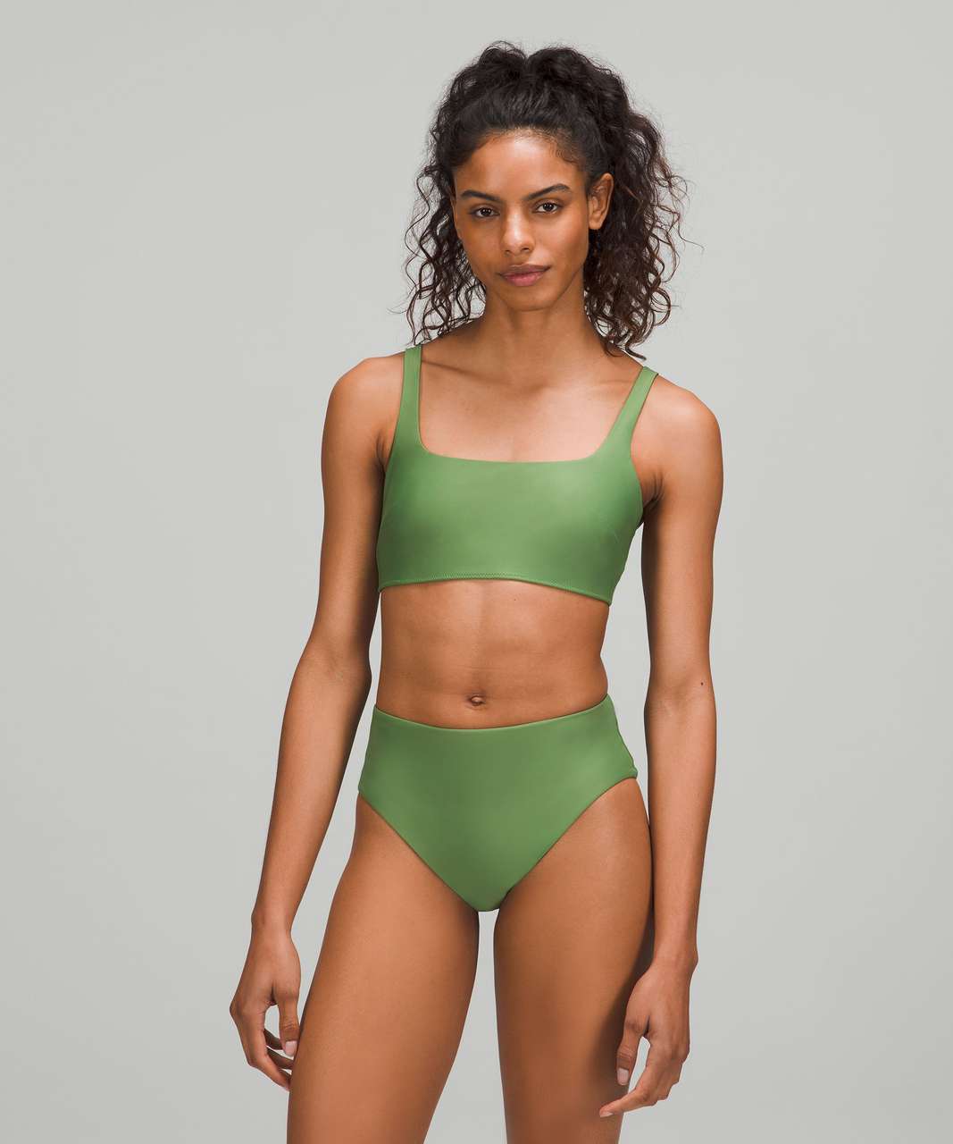 Lululemon Waterside Square-Neck Swim Top *B/C Cup - Cedar Green