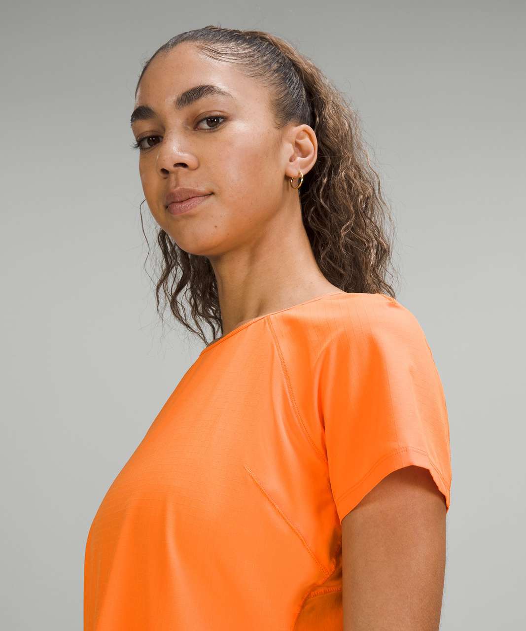 Lululemon Lightweight Stretch Run Short Sleeve Shirt - Orange Soda