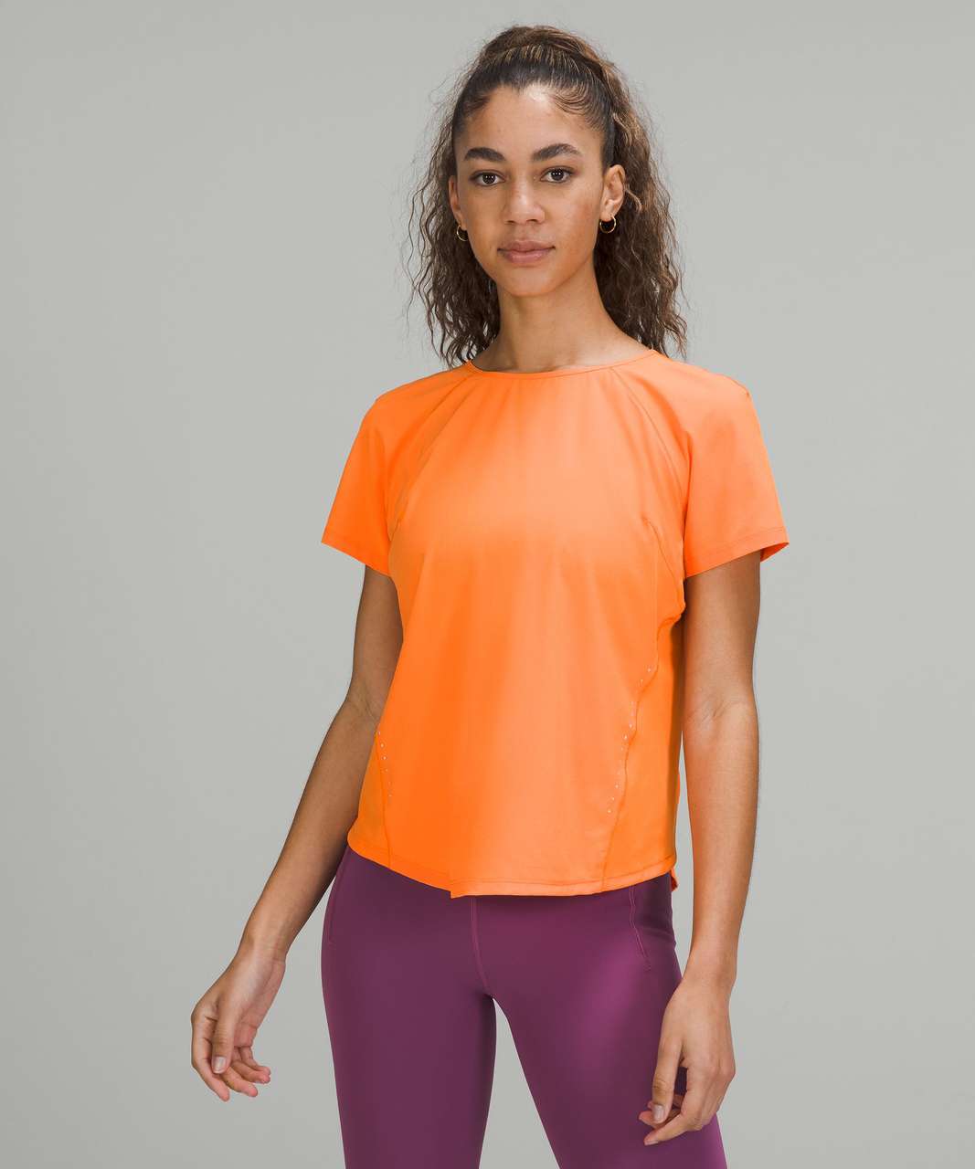 Lululemon Lightweight Stretch Run Short Sleeve Shirt - Orange Soda