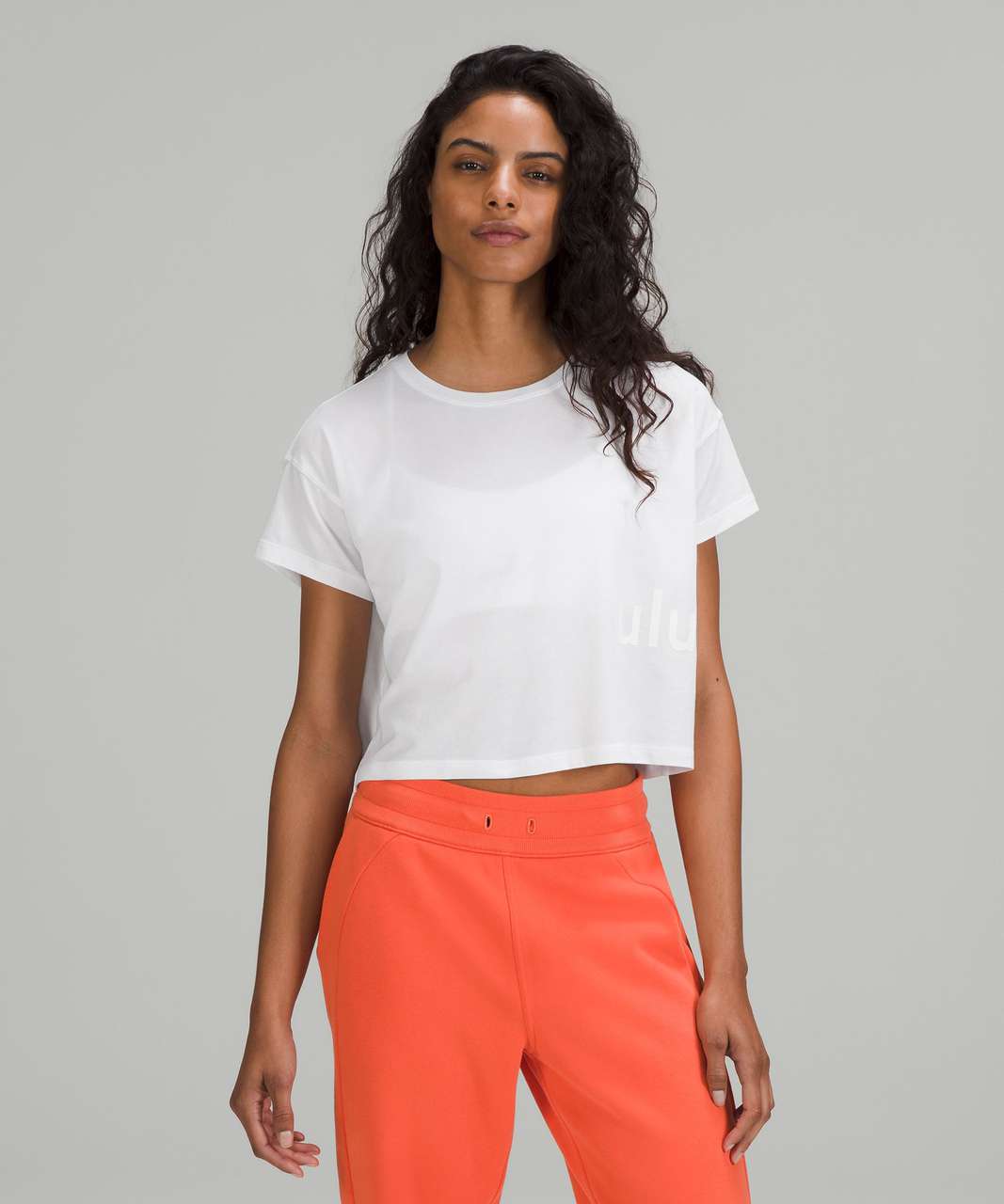 Lululemon Cates Crop Tee - White - lulu fanatics