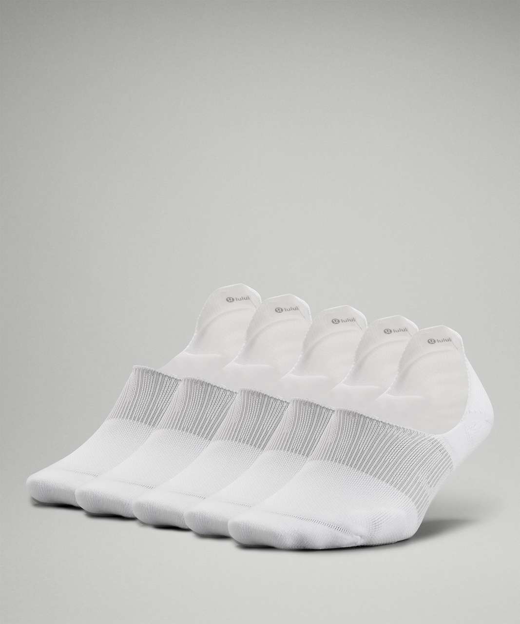 Lululemon Power Stride No-Show Sock with Active Grip 5 Pack - White