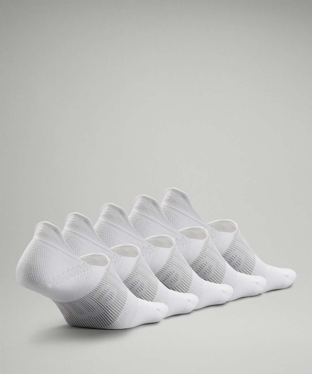 Lululemon Power Stride No-Show Sock with Active Grip 5 Pack - White