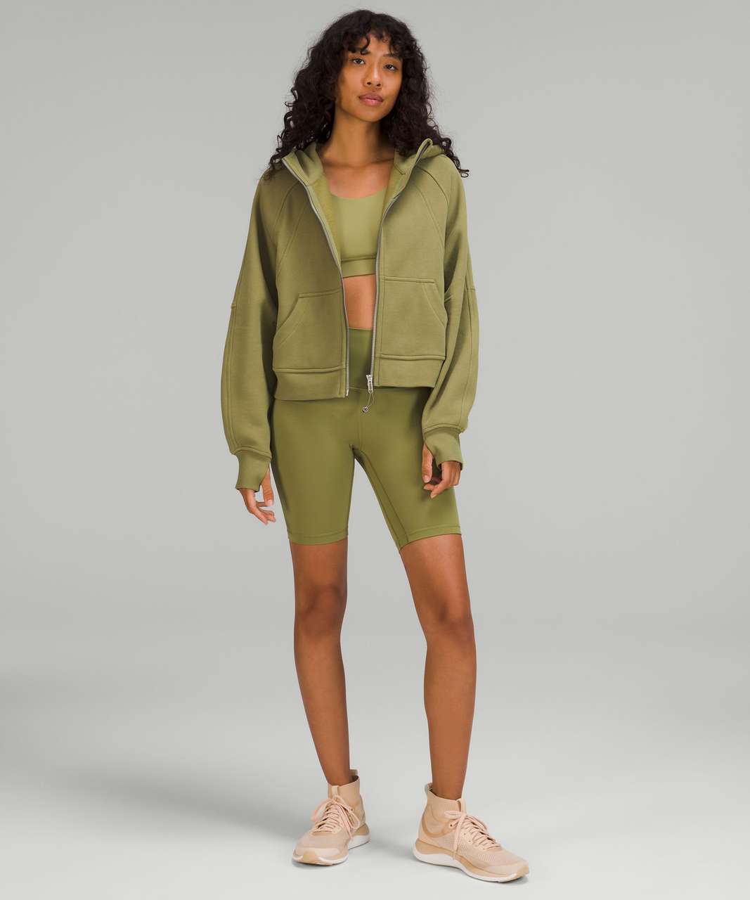 Lululemon Scuba Oversized Funnel Neck Half-Zip - Bronze Green - lulu  fanatics