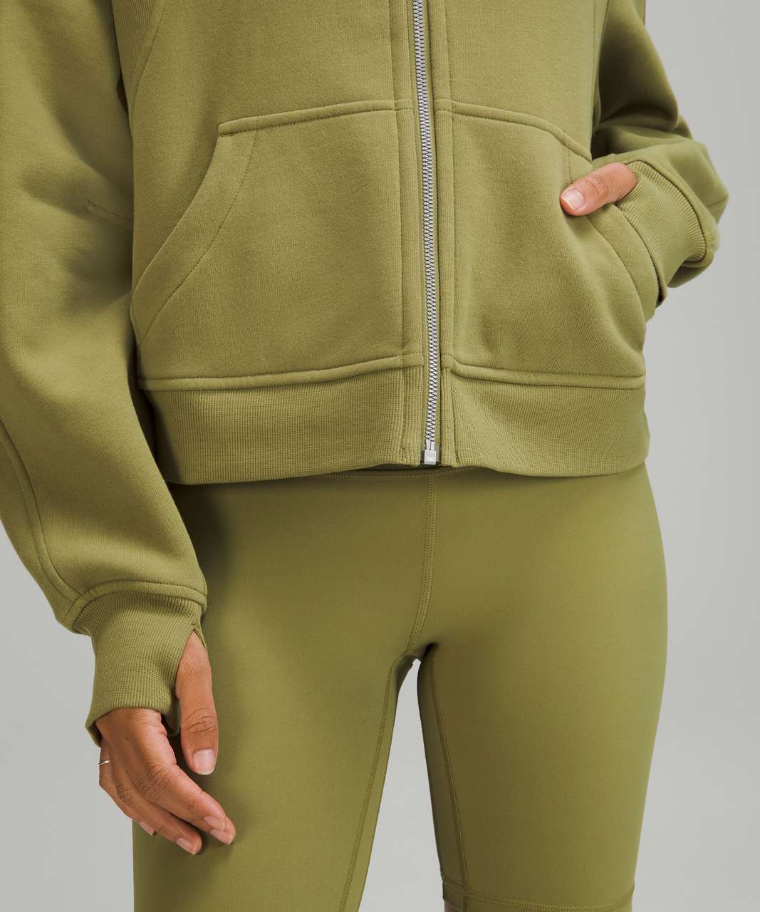 Lululemon Women's Scuba Oversized Full Zip Hoodie Bronze Green XS