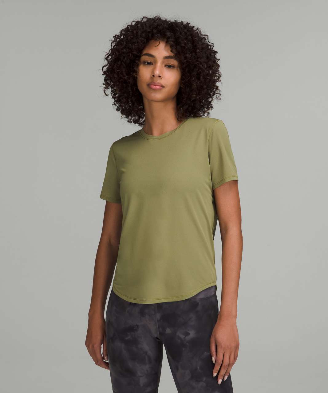 Lululemon High-Neck Running and Training T-Shirt - Bronze Green