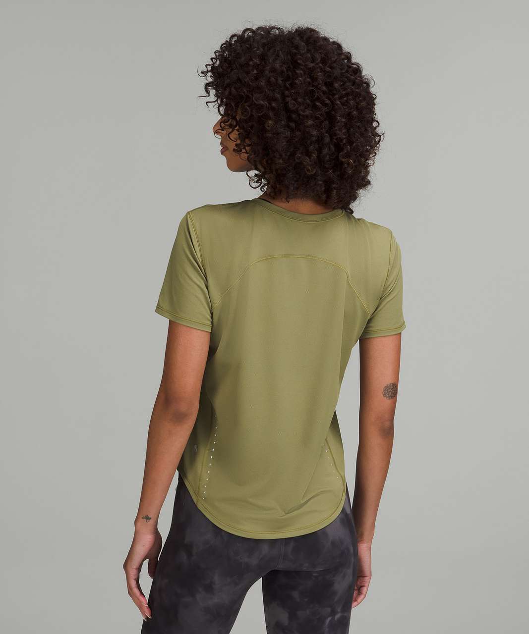 Lululemon High-Neck Running and Training T-Shirt - Bronze Green