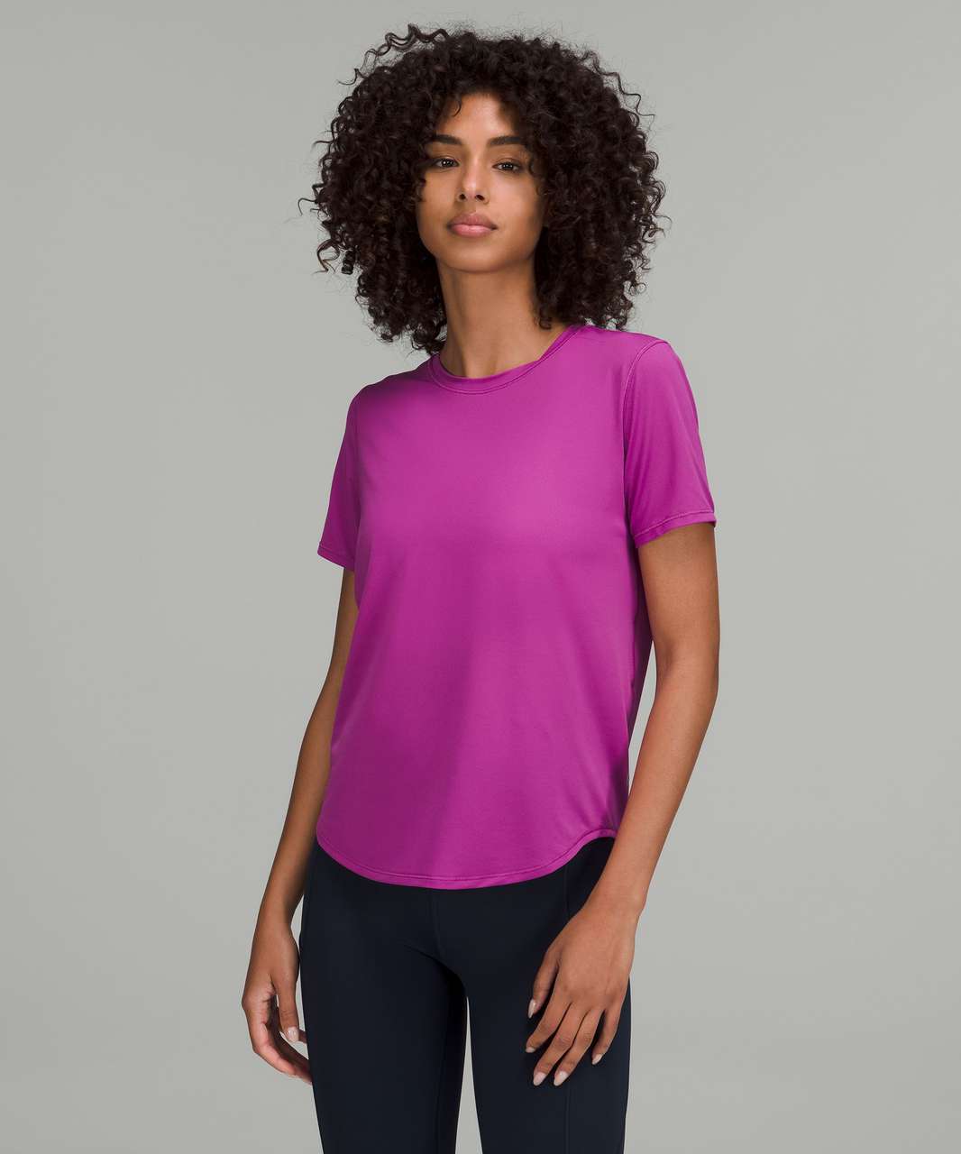 Lululemon What The Sport Short Sleeve Tee Heathered Regal Plum Purple -  beyond exchange